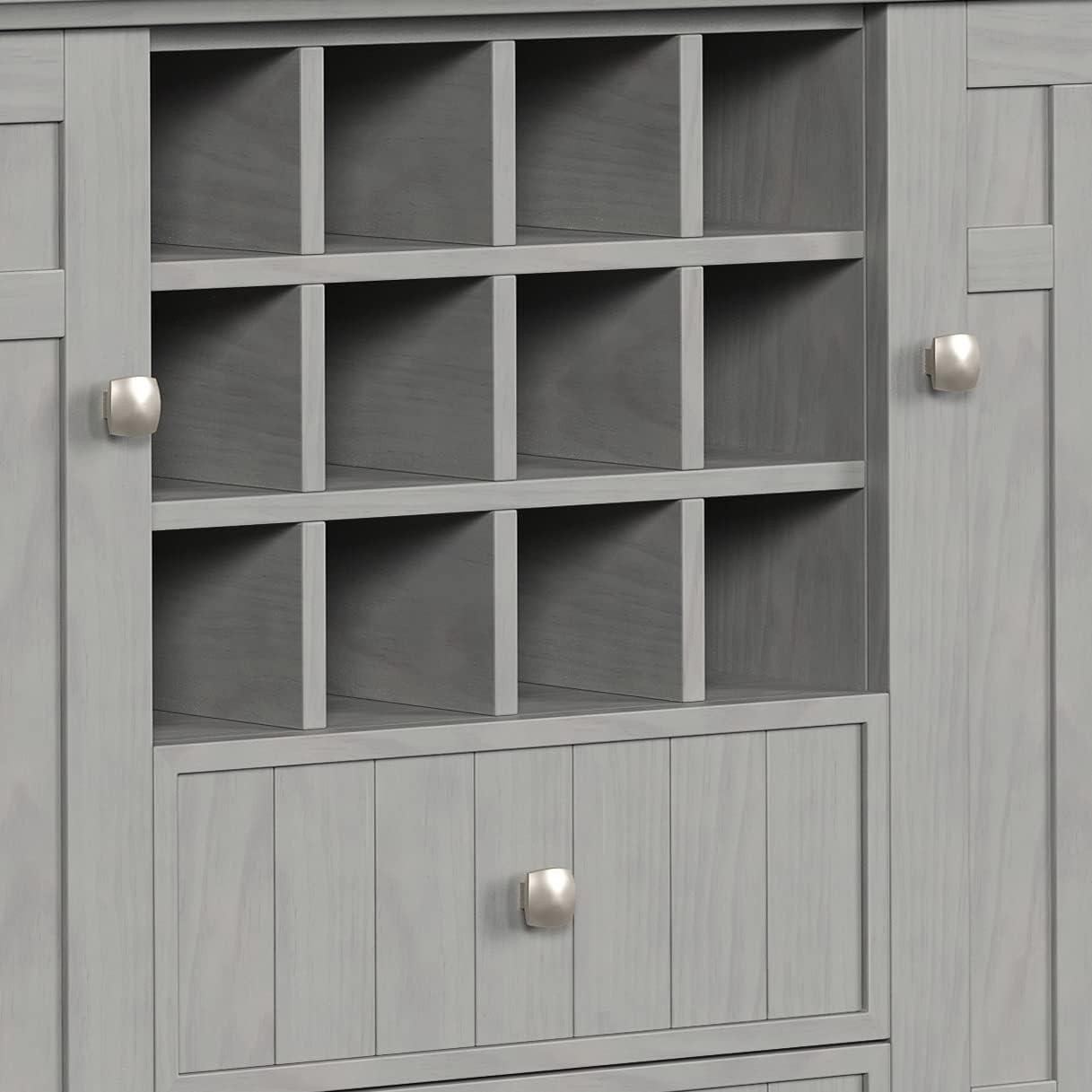 Simpli Home Bedford 54"W Solid Wood Sideboard Buffet and Wine Rack, 2 Drawers, and 2 Cabinets