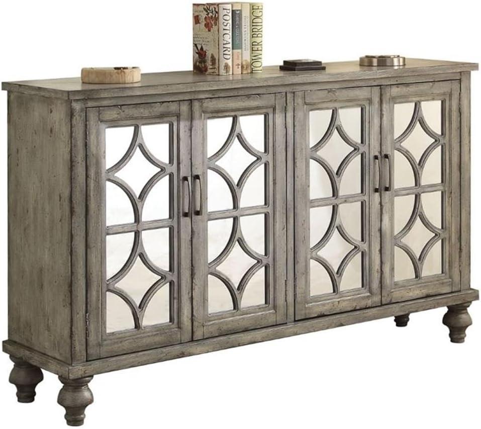 60" Velika Accent Table Weathered Gray - Acme Furniture