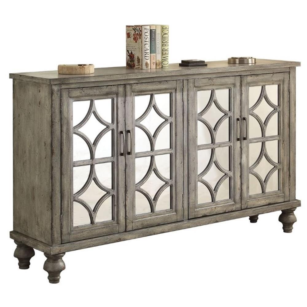 60" Velika Accent Table Weathered Gray - Acme Furniture