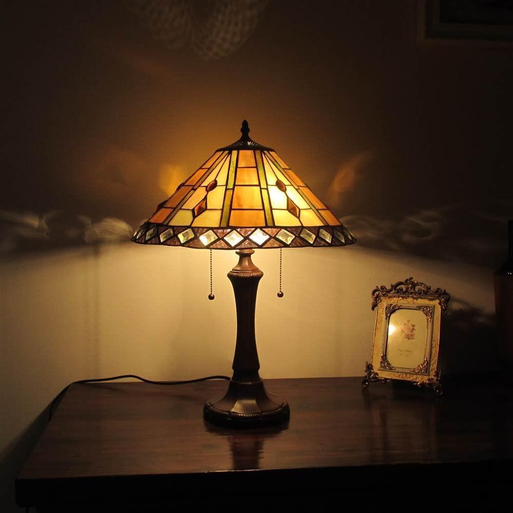 Chloe Lighting Godwine Tiffany-style 2 Light Geometric Table Lamp 16" Shade