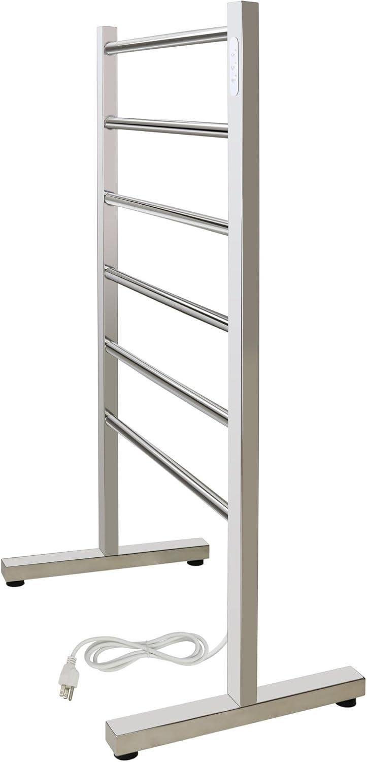 Ibiza Electrical Freestanding Towel Warmer, Polished, Plug-in, 6 Bars