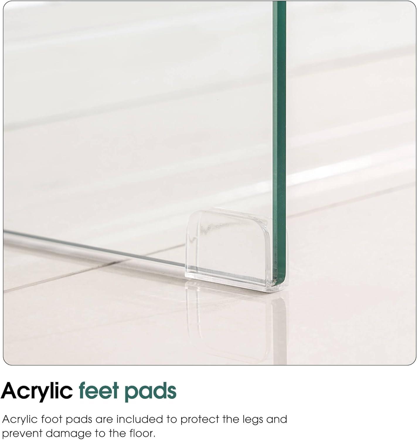 Ivinta Narrow Glass Console Table with Storage Modern Sofa Table Entryway Table Glass Writing Desk Small Computer Desk TV Table Buffet Table Modern Accent Table for Small Space Living Room Hallway