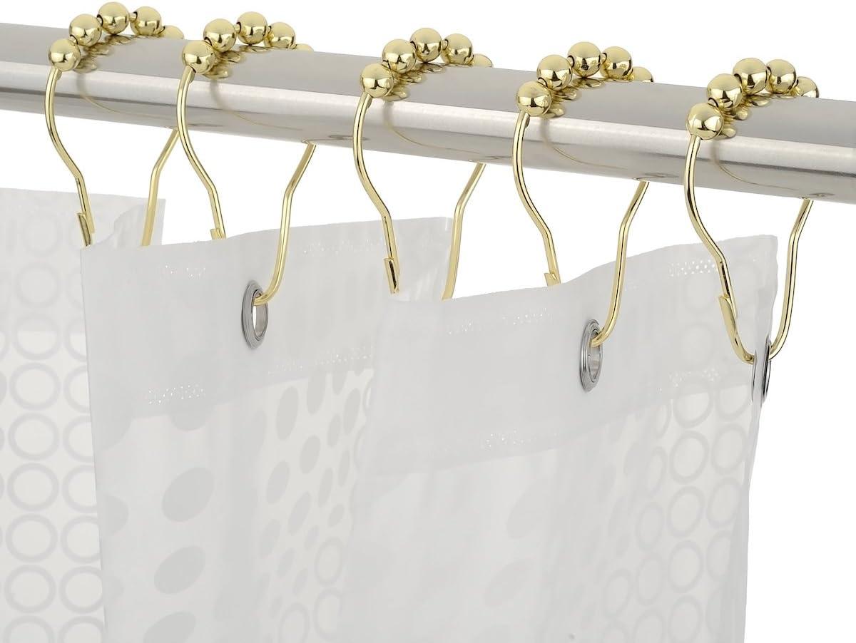 Amazer Rust-Resistant Metal Shower Curtain Rings, 12-Count