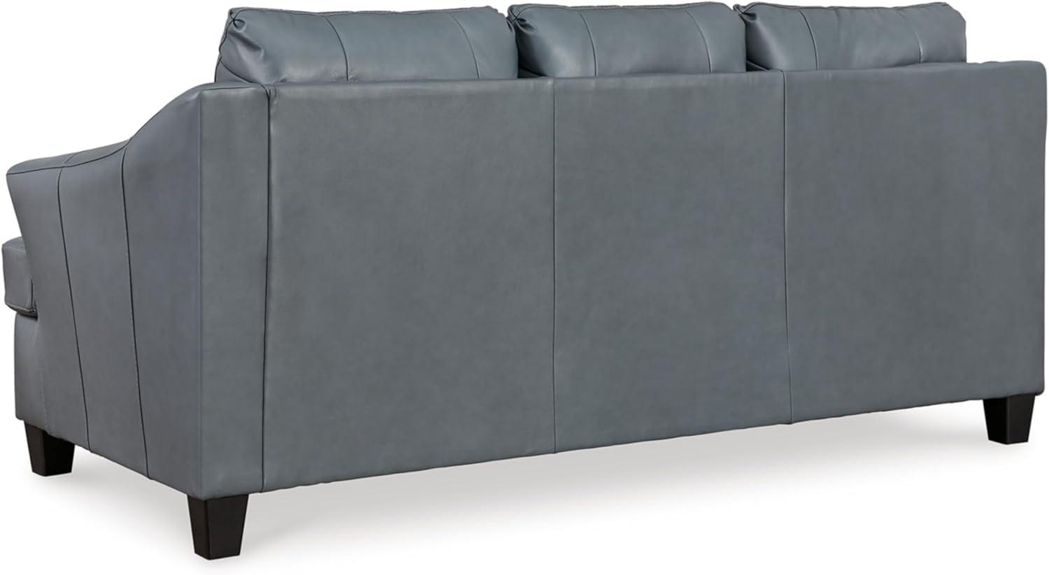 Gray Faux Leather Queen Memory Foam Sleeper Sofa with Flared Arms