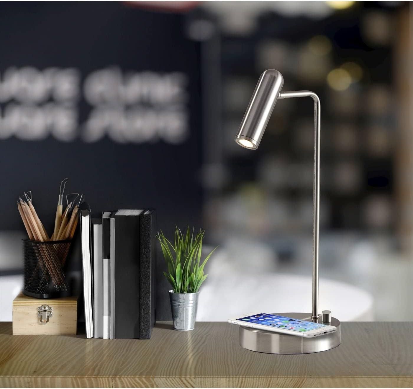Avon 17" Desk Lamp With USB And Wireless Charging