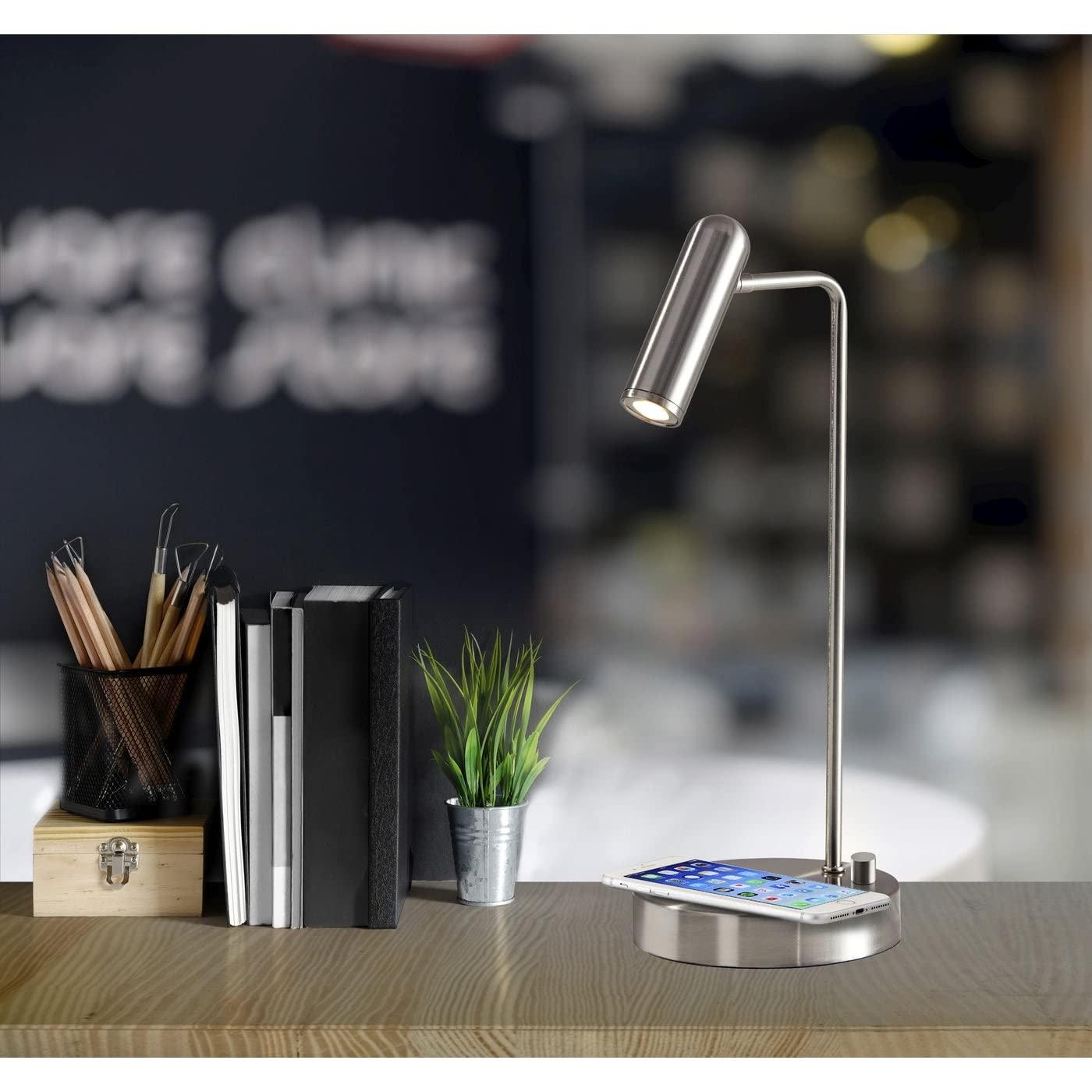 Avon 17" Desk Lamp With USB And Wireless Charging