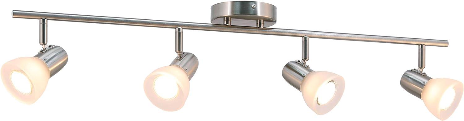 Brushed Nickel 4-Light Modern Track Lighting with Glass Shades