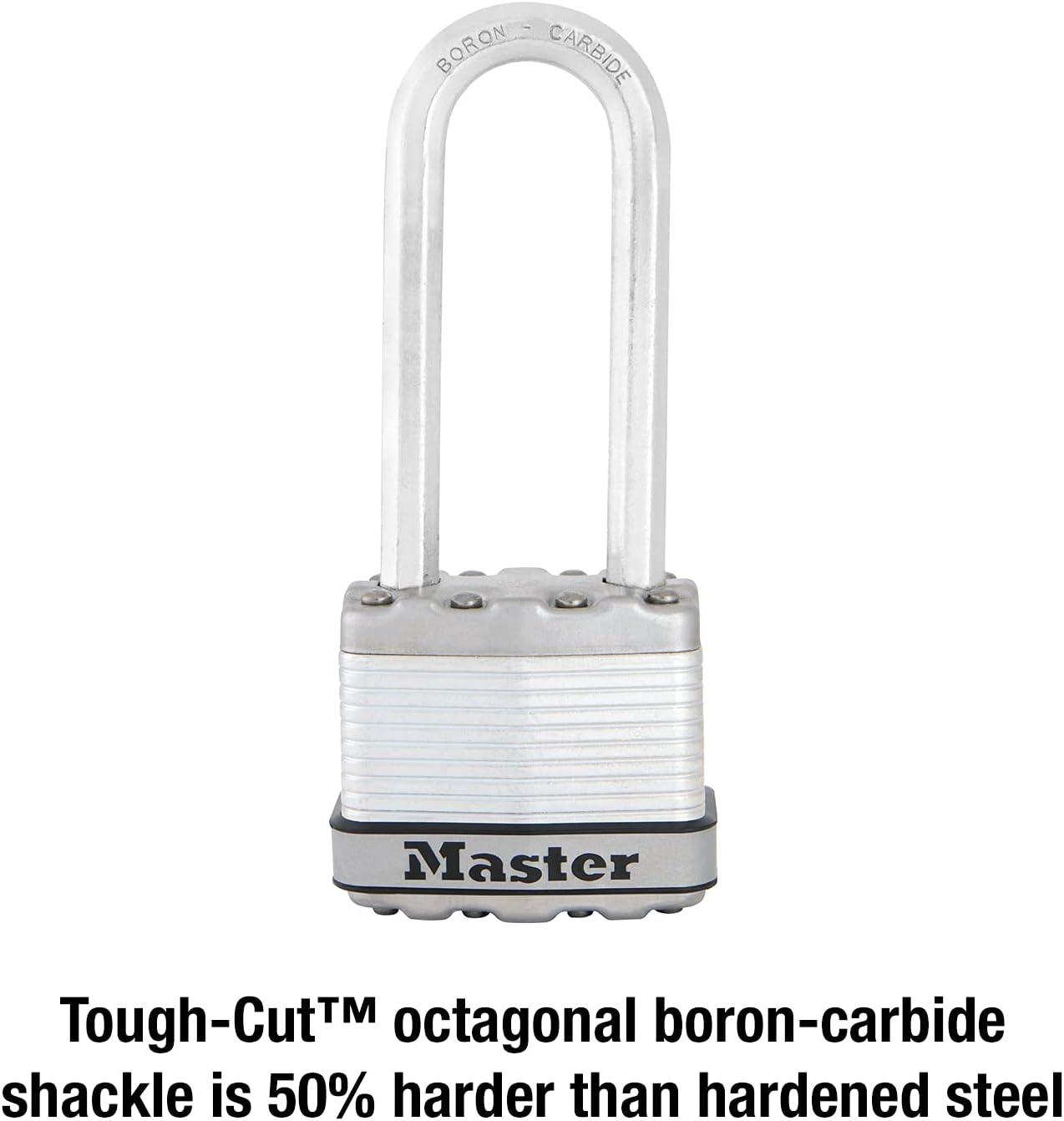 Master Lock 1-9/16" H x 11/16" W x 1-3/4" L Laminated Steel Dual Ball Bearing Locking Padlock