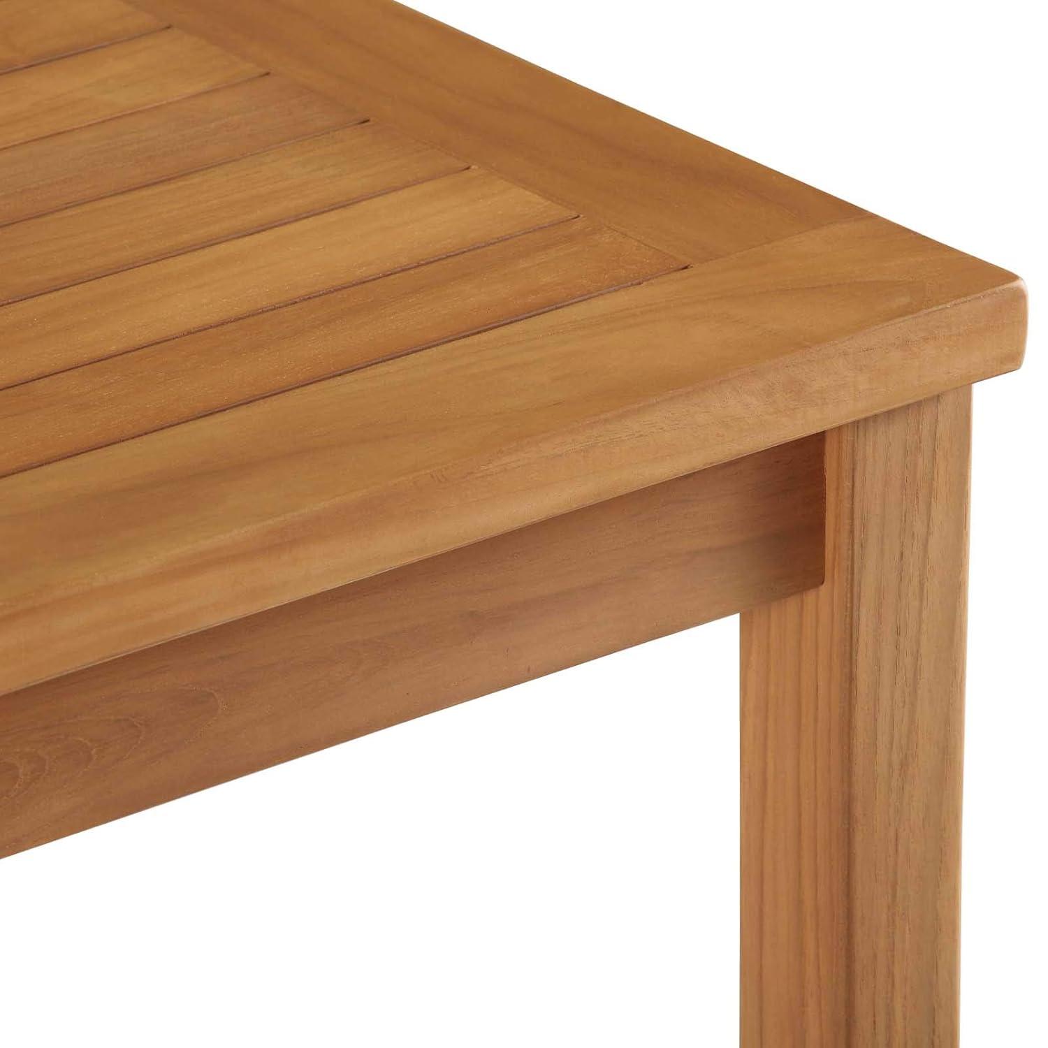 Modway Upland Patio Coffee Table – Teak Wood, 42" Natural Finish