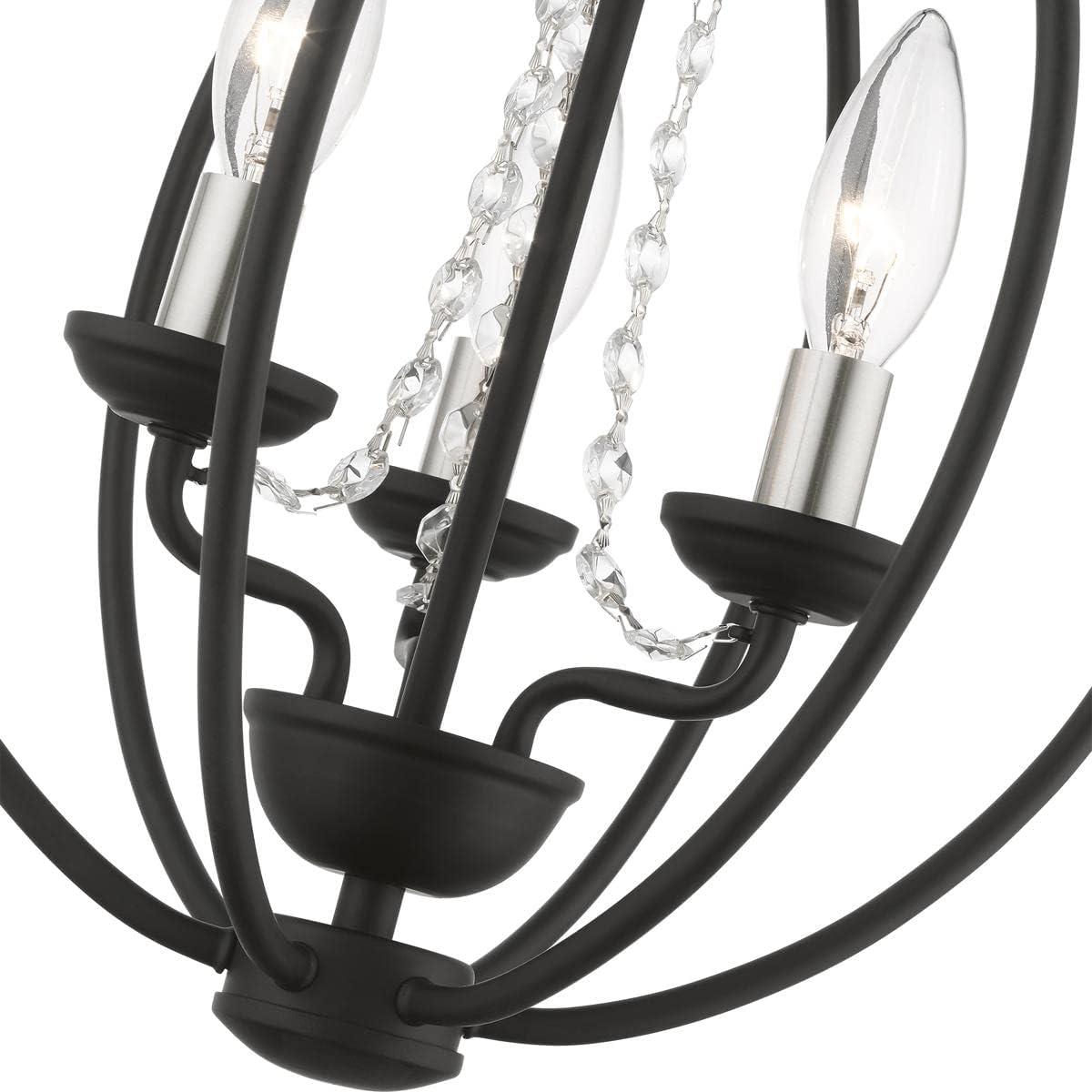 Livex Lighting Arabella 3 - Light Chandelier in Black/Brushed Nickel