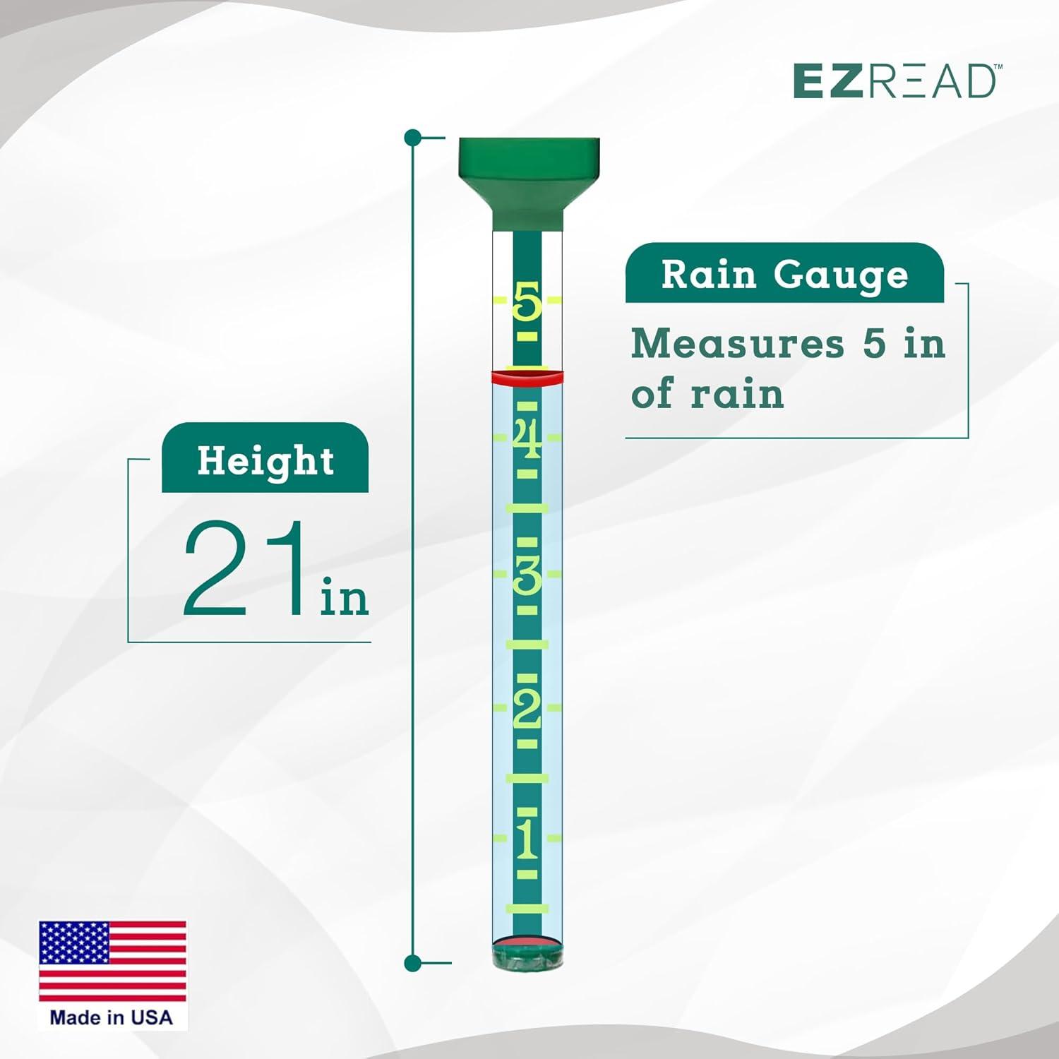 12 Piece EZRead Rain Gauge W/ Enhanced Readability - Ground Stakes Included