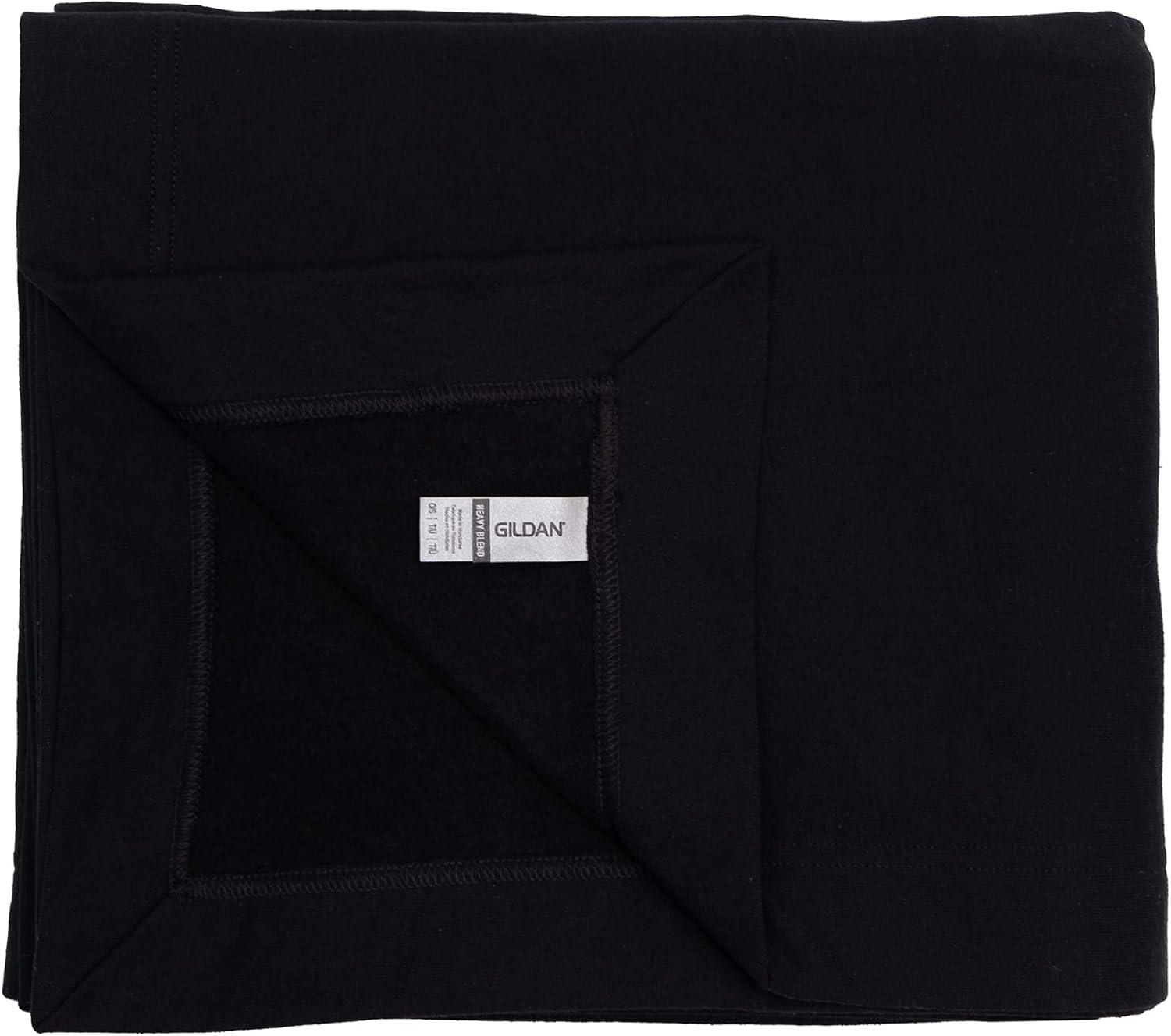 Black Customizable Fleece Blanket with Hemmed Sides, 50" x 60"