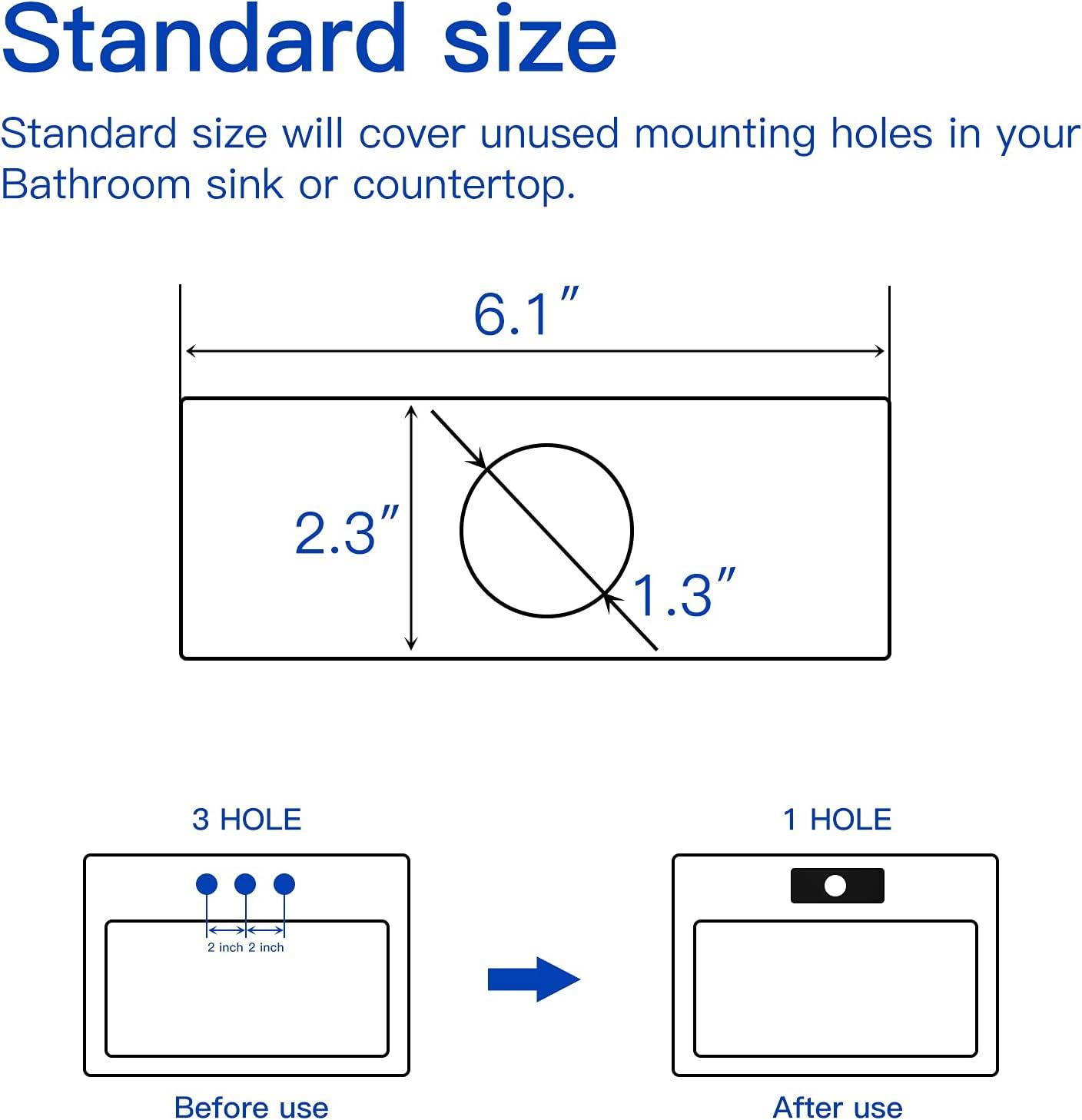 Black Stainless Steel Faucet Hole Cover Plate for Single Hole Sink