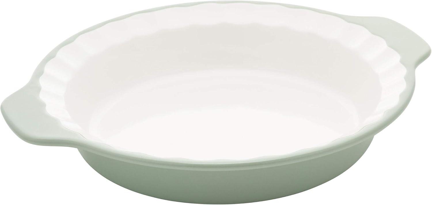 KitchenAid 9" Vitrified Stoneware Pie Plate Pistachio: 9 Inch Baking Dish, Dishwasher-Safe, Even-Heating Ceramic