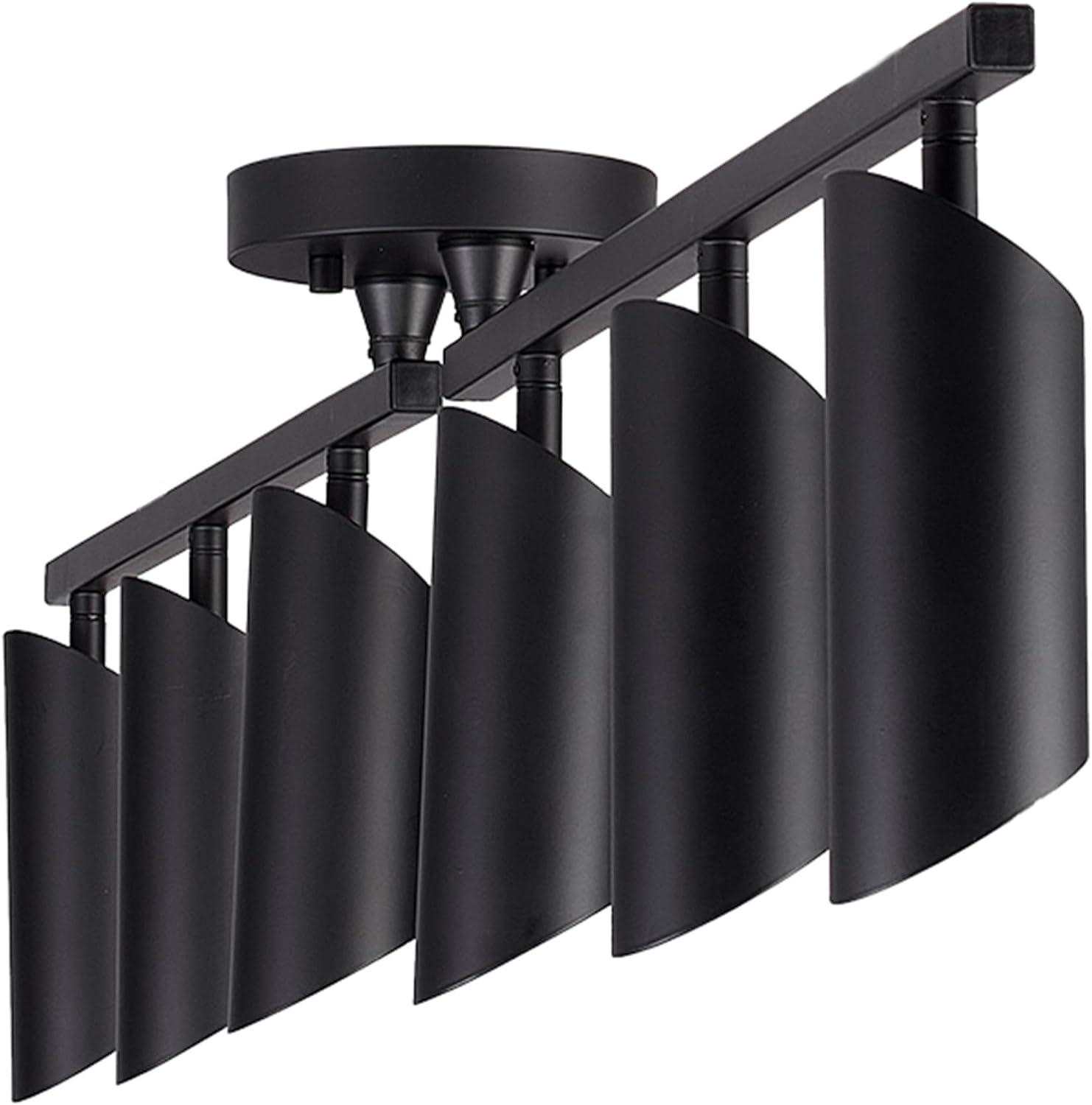 Modern 3.8 ft. Matte Black Foldable Hard Wired Indoor Track Lighting Kit with Adjustable Step Heads