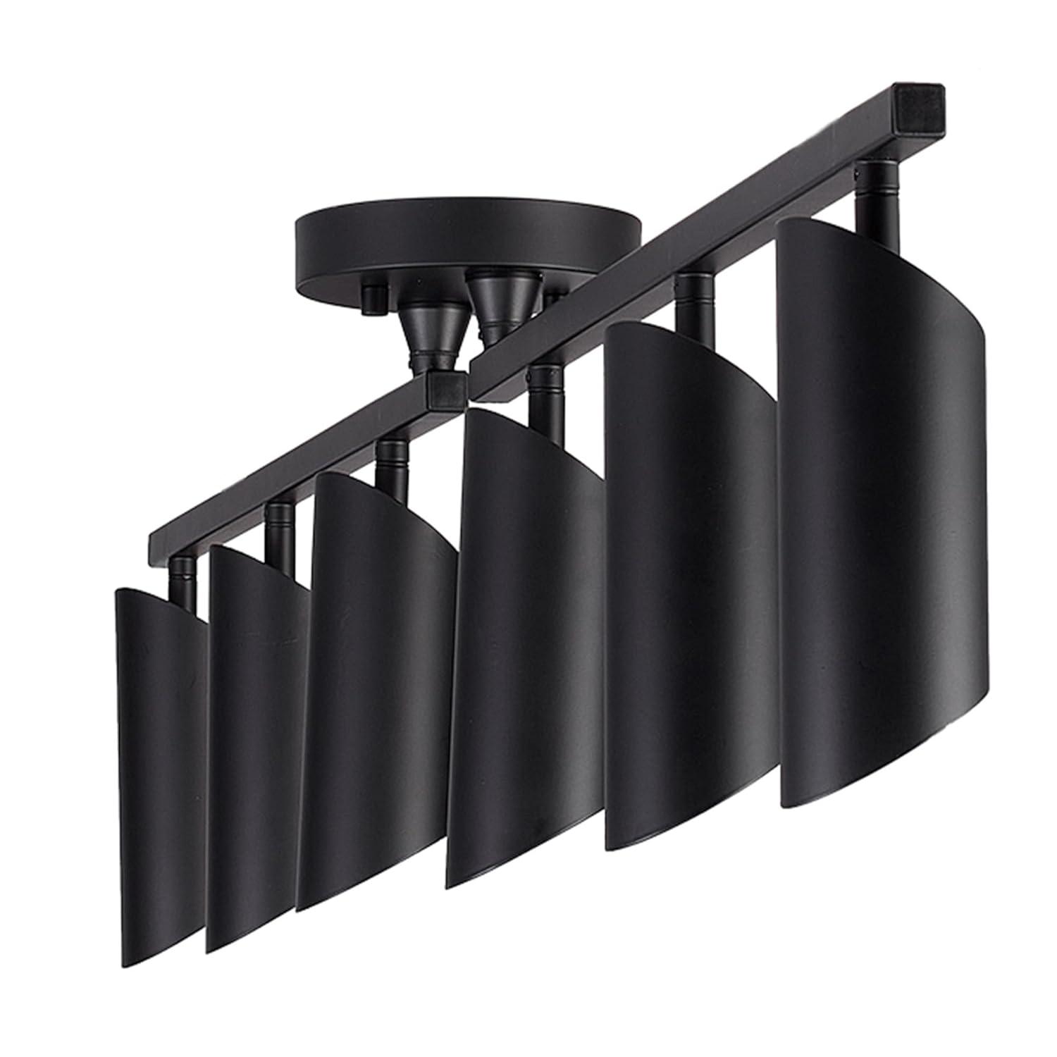 Modern 3.8 ft. Matte Black Foldable Hard Wired Indoor Track Lighting Kit with Adjustable Step Heads