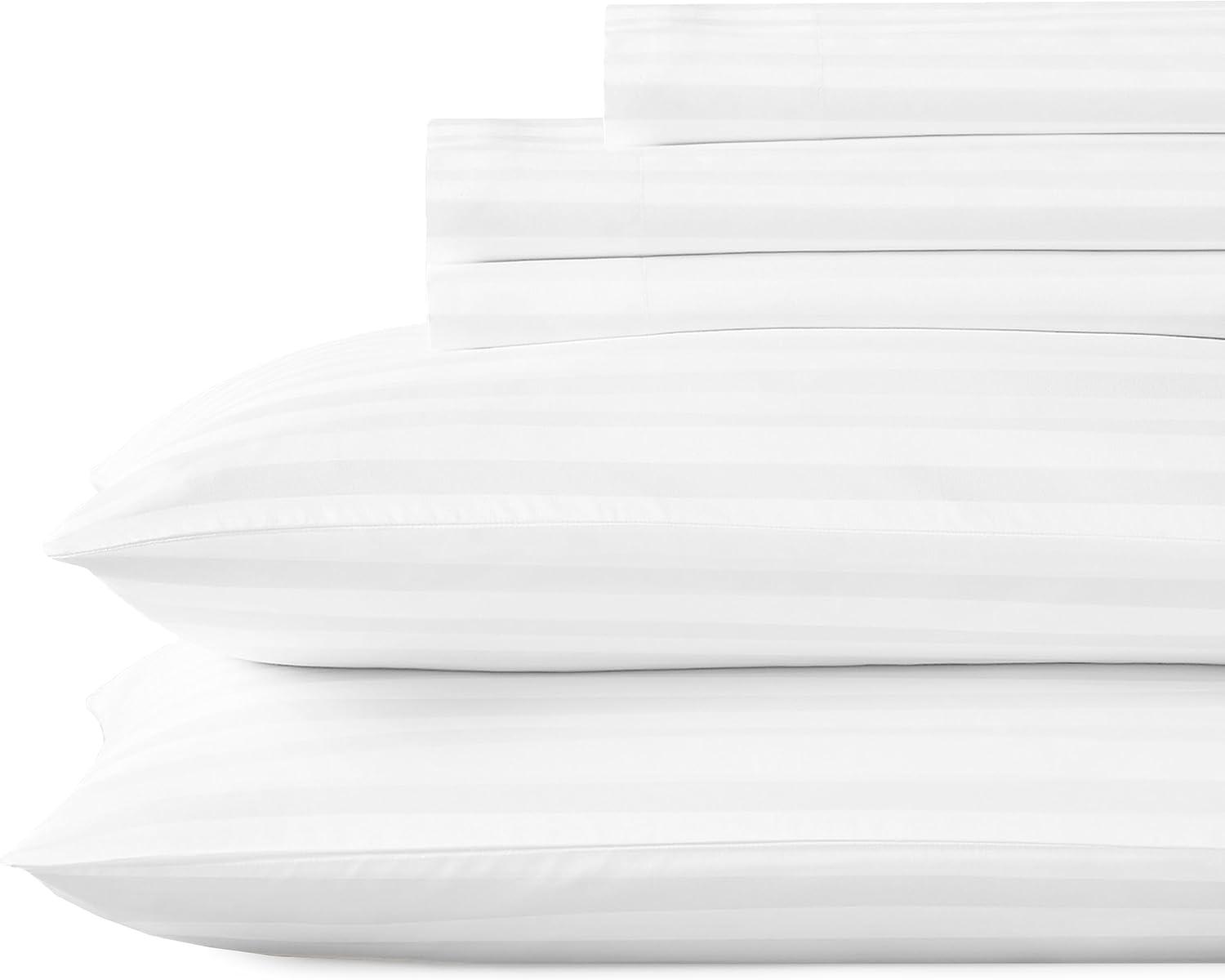 Luxury 500 Thread Count Bed Sheets Set - 100% Cotton Sateen Sheets Set, Soft, Cool & Breathable, Deep Pocket by California Design Den