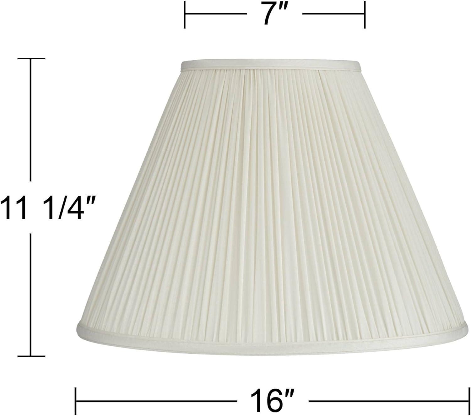 Springcrest Beige Mushroom Pleated Medium Empire Lamp Shade 7" Top x 16" Bottom x 12" Slant x 11.25" High (Spider) Replacement with Harp and Finial