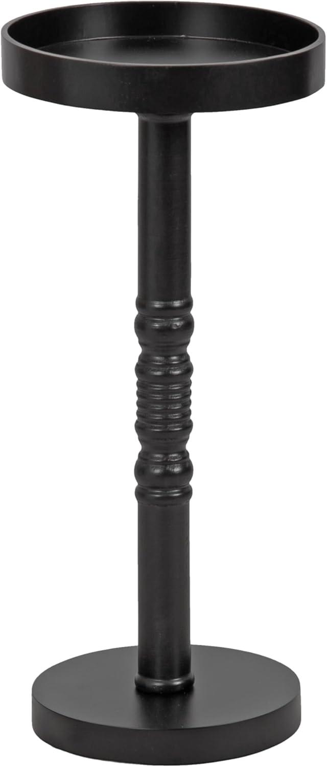 Kate and Laurel Bellport Pedestal End Table, 10x10x22, Black