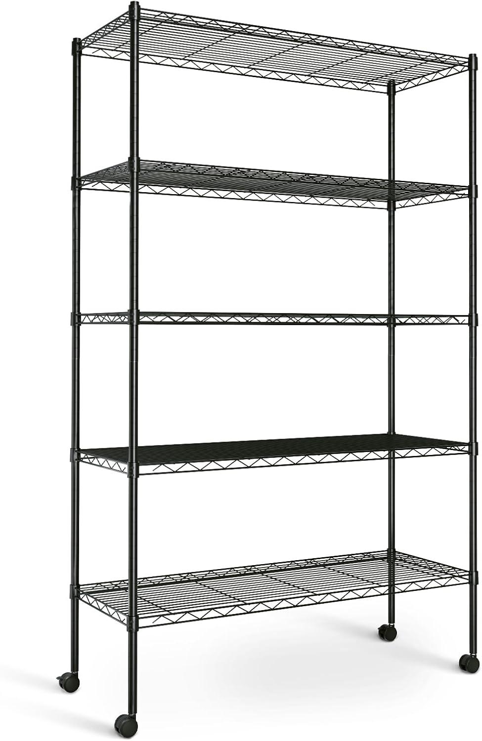 Simple Deluxe 5-Tier Heavy Duty Storage Shelving Unit,Black,36Lx14Wx60H inch, 1 Pack