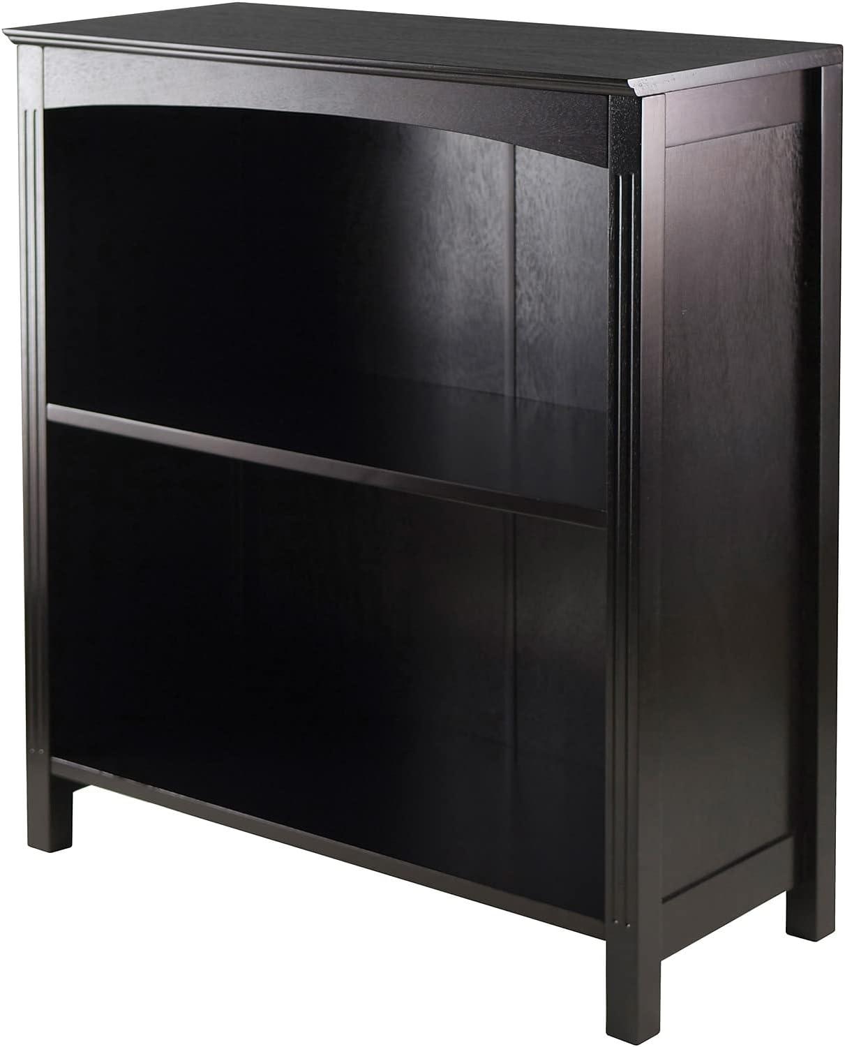 30" x 25.98" Terrace 3 Tier Bookshelf Espresso Brown - Winsome: Mid-Century Modern Style, Wood Composite, Metal Hardware