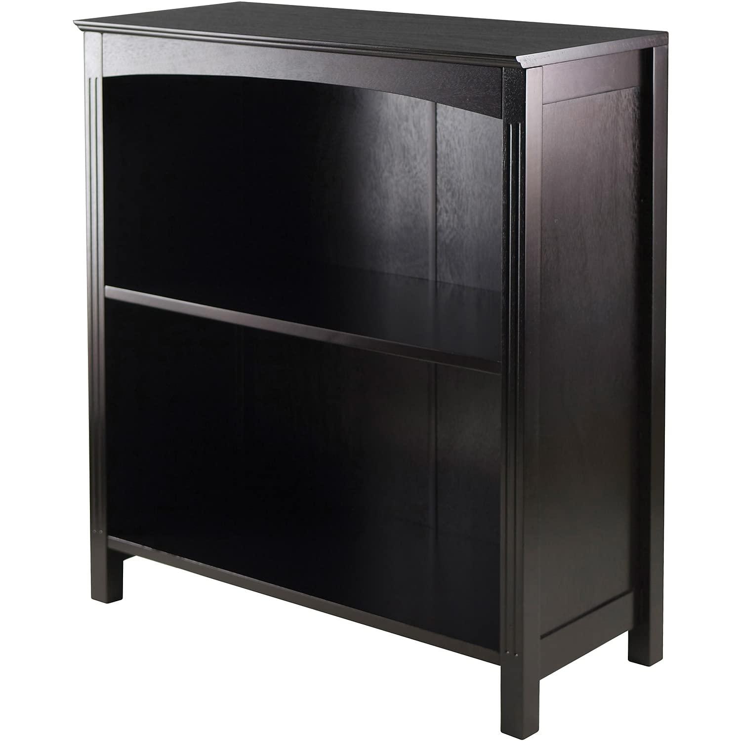 30" x 25.98" Terrace 3 Tier Bookshelf Espresso Brown - Winsome: Mid-Century Modern Style, Wood Composite, Metal Hardware