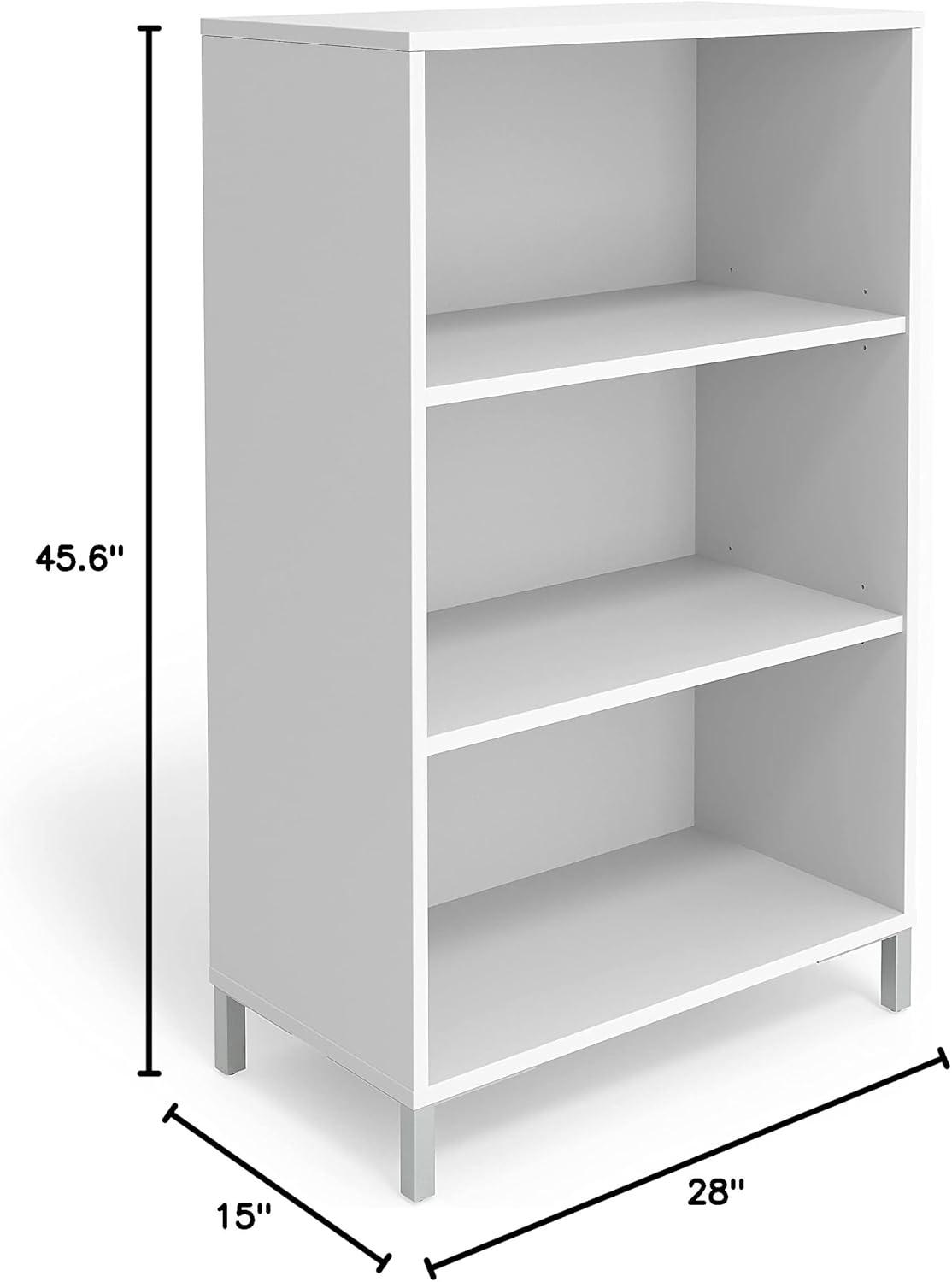 Union & Scale Essentials 3 Shelf 45"H Laminate Bookcase White UN56976