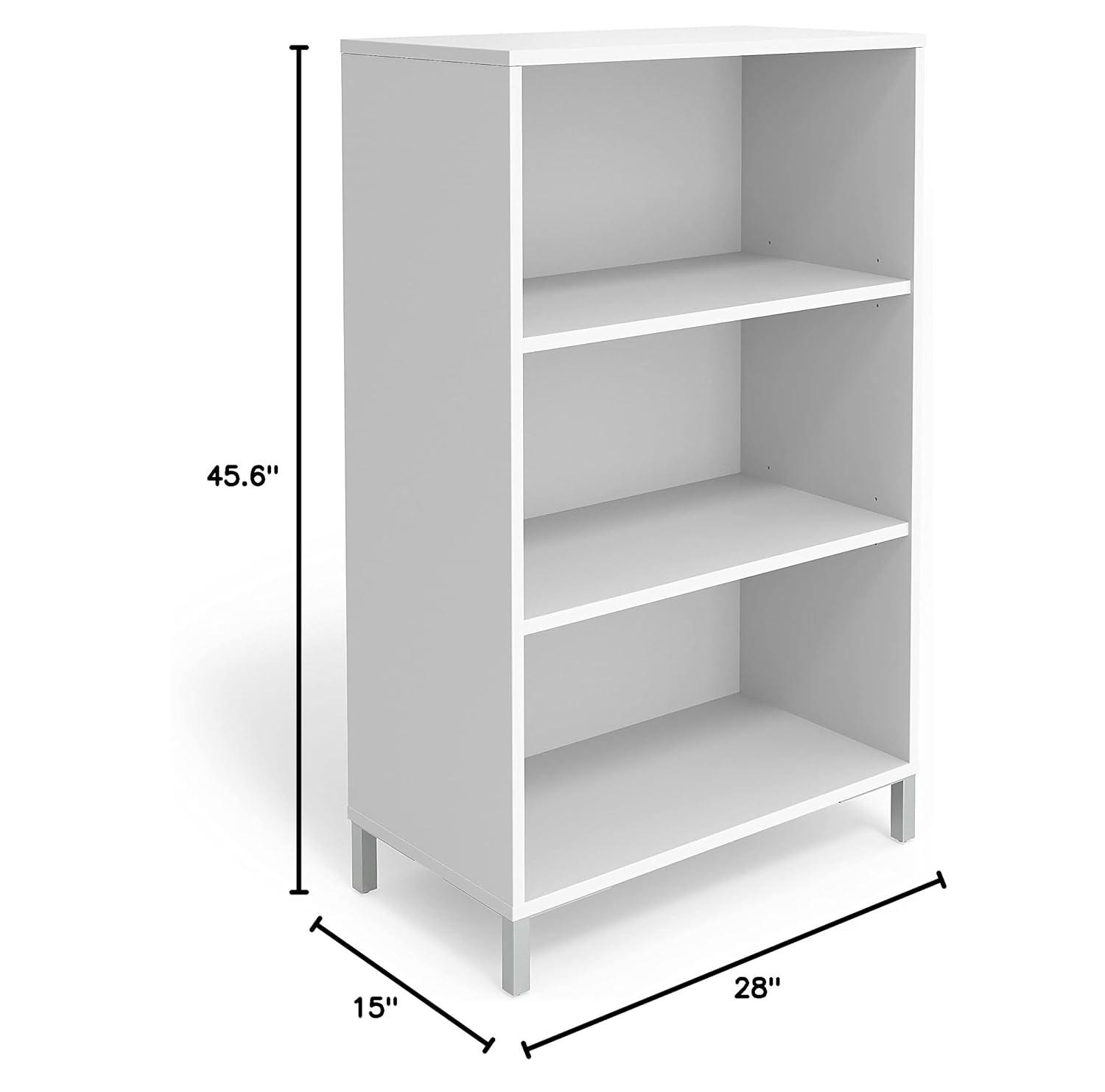 Union & Scale Essentials 3 Shelf 45"H Laminate Bookcase White UN56976