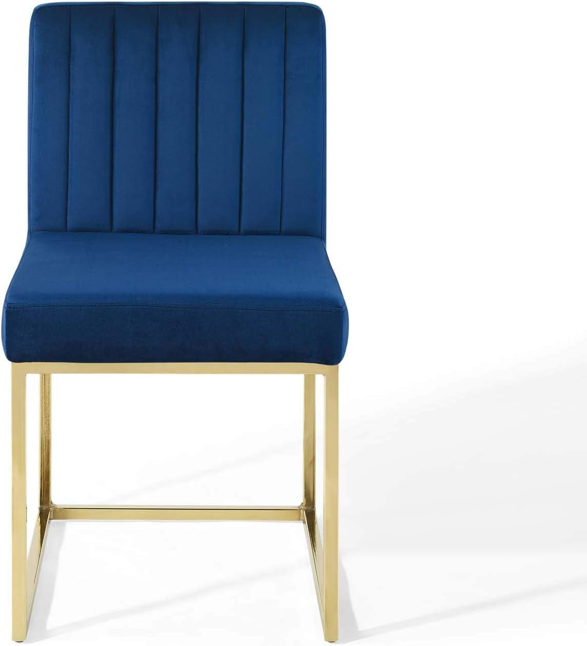 Modway Carriage Channel Tufted Sled Base Performance Velvet Dining Chair