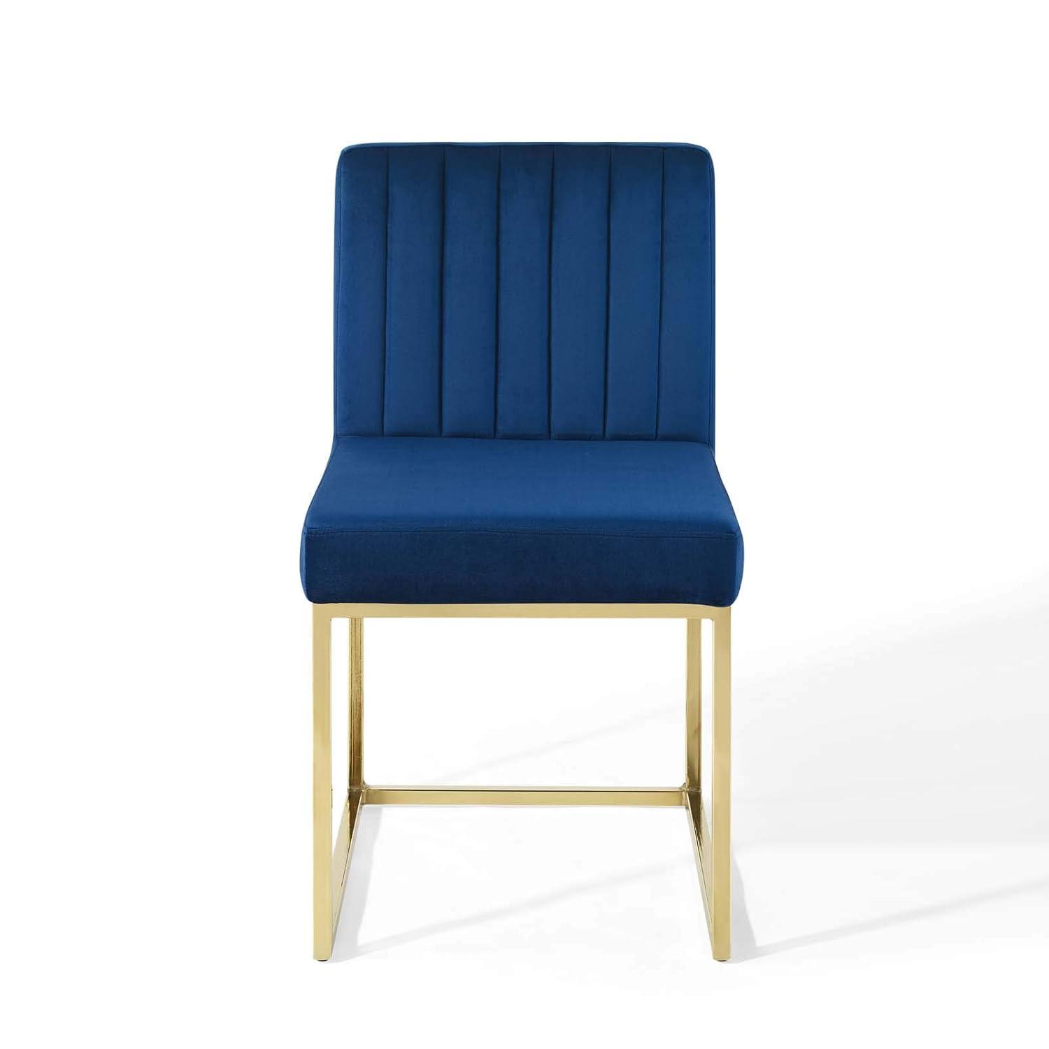 Modway Carriage Channel Tufted Sled Base Performance Velvet Dining Chair