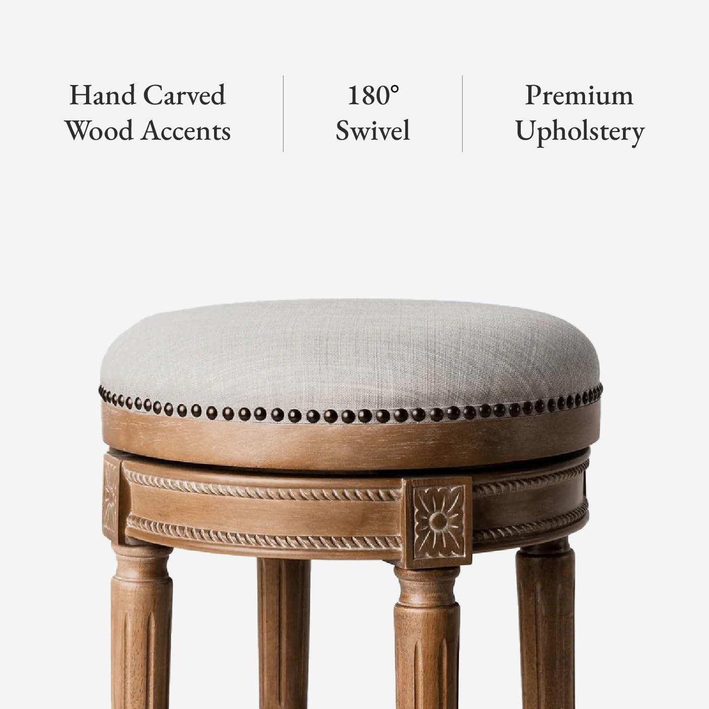 Maven Lane Maven Lane Pullman Backless Stool with Fabric Upholstery