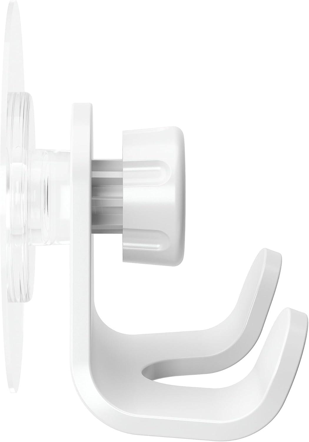 White Adjustable Plastic Double Wall Hook