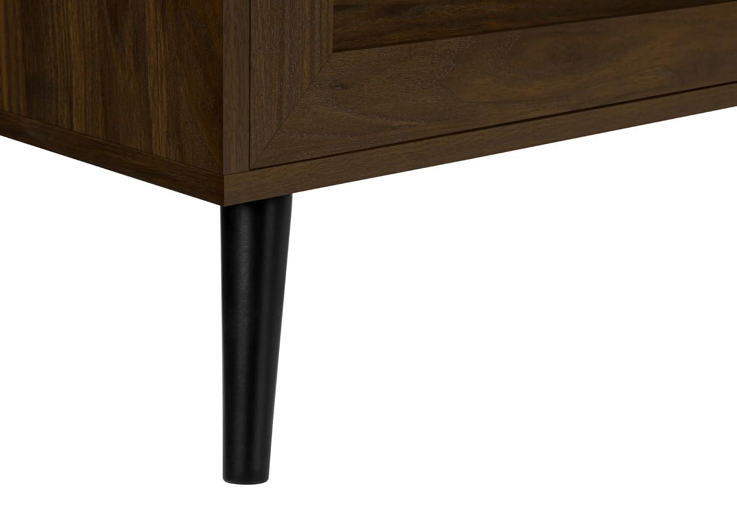 Monarch Specialties Tv Stand 72 Inch Console Media Entertainment Center Storage Cabinet Brown Laminate Black Wood Legs Transitional