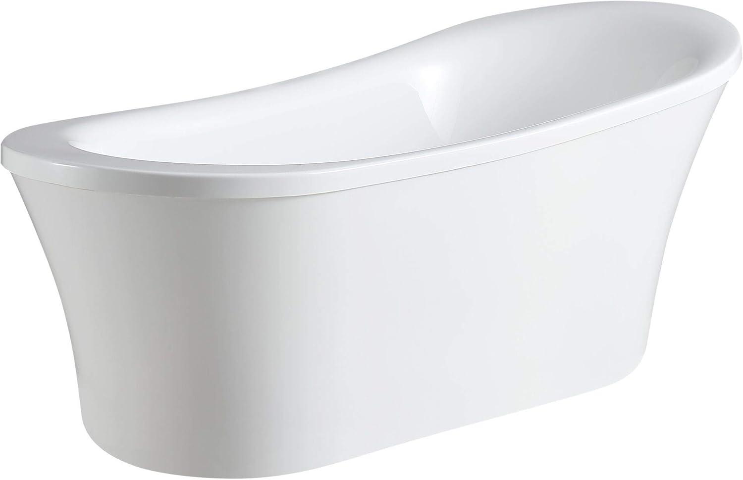 Skylar 70'' White Acrylic Freestanding Slipper Bathtub