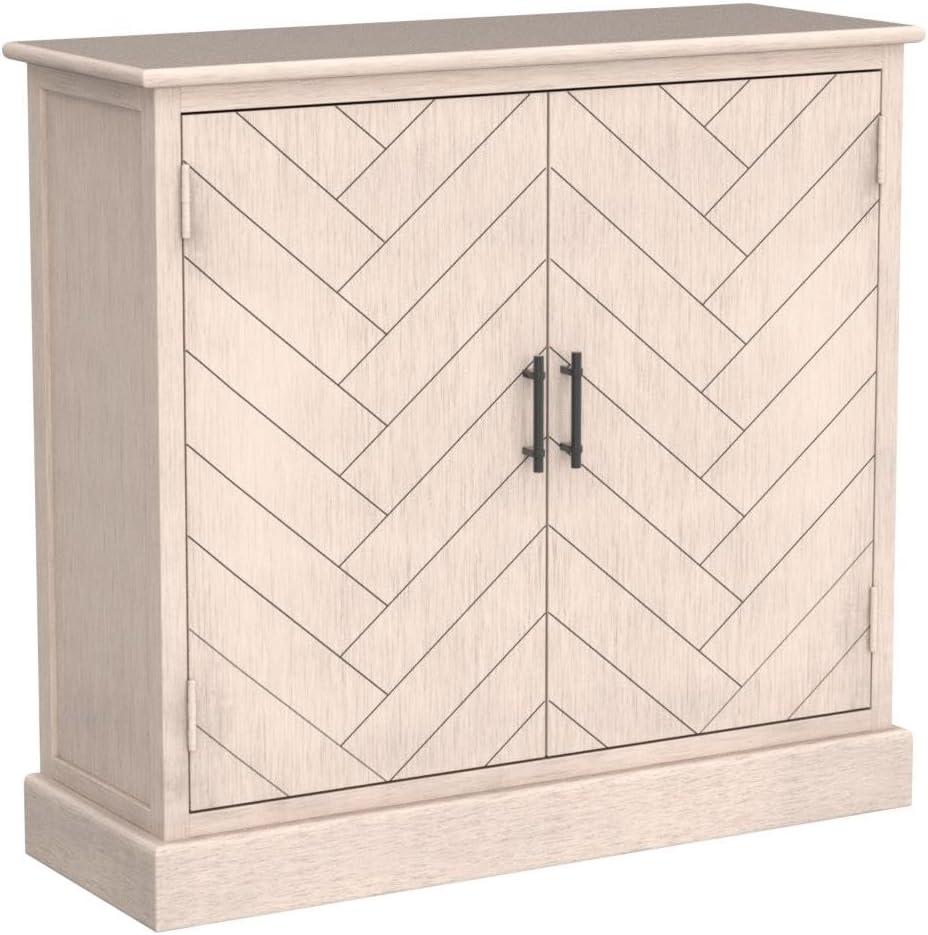 Peyton Greige Herringbone 2-Door Wooden Sideboard