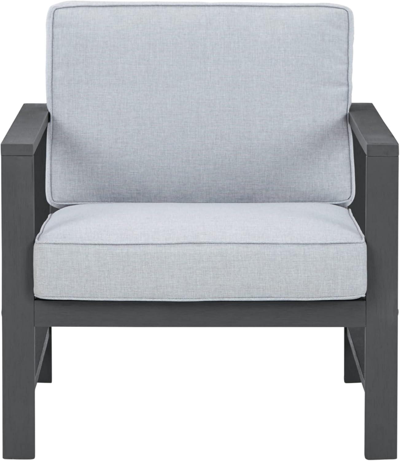 Elegant Gray Eucalyptus Wood Transitional Lounge Chair Set