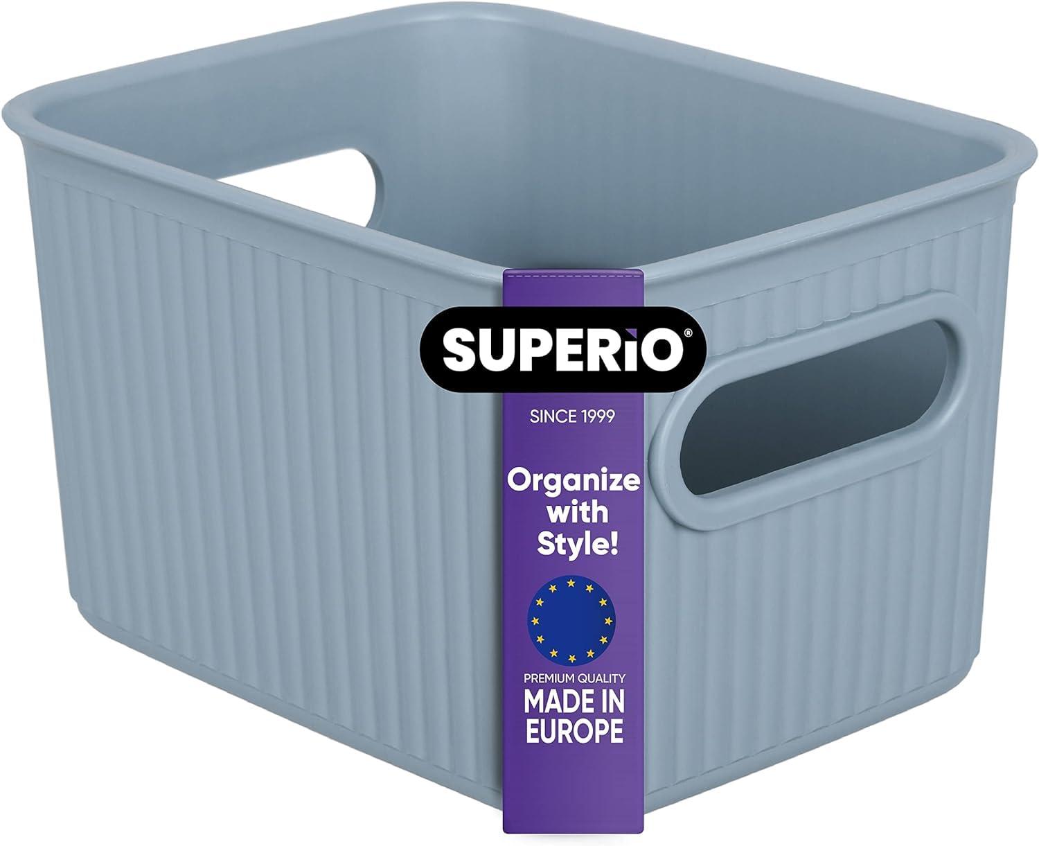 Superio Ribbed Plastic Basket Set