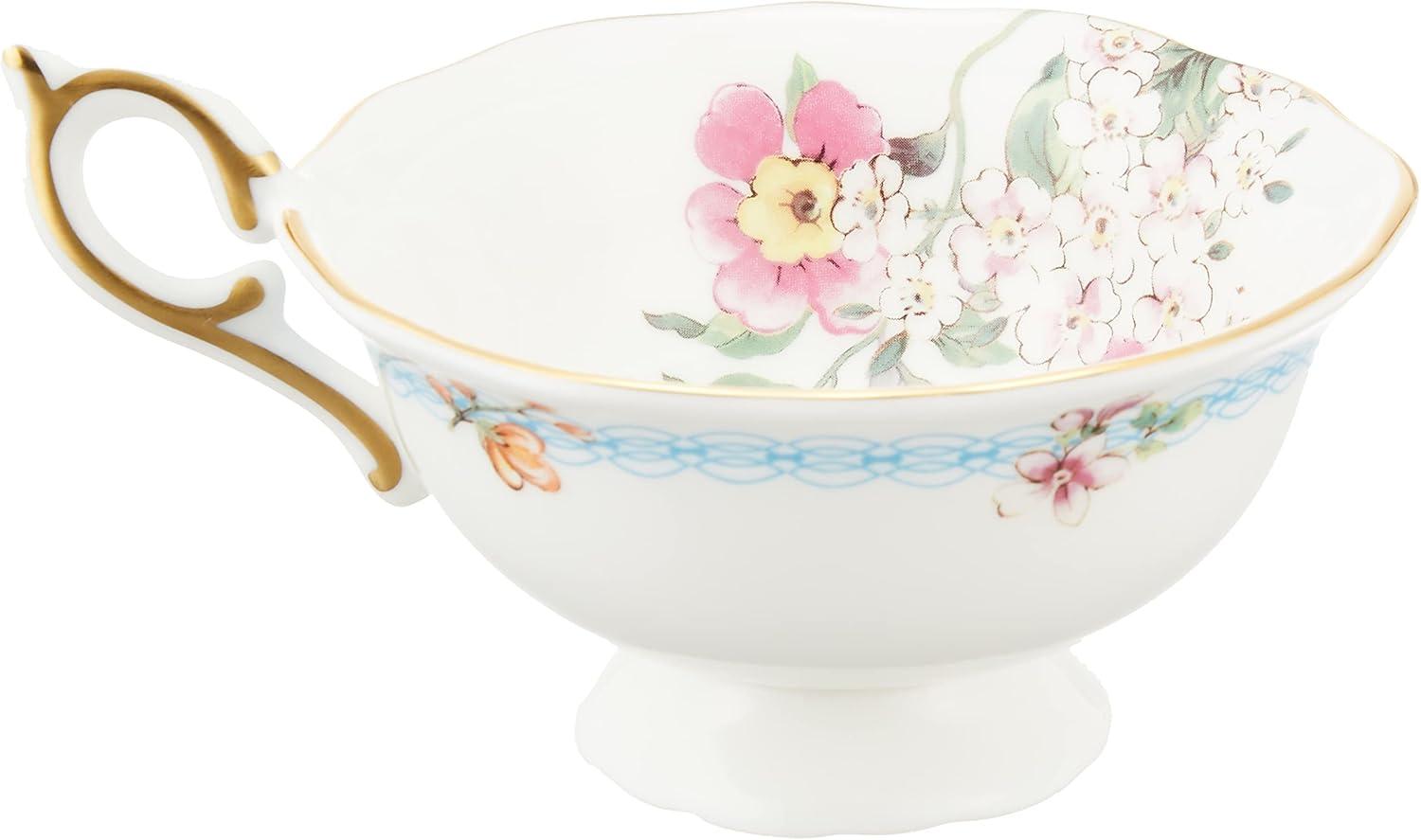 Wonderlust Apple Blossom Bone China Teacup and Saucer Set