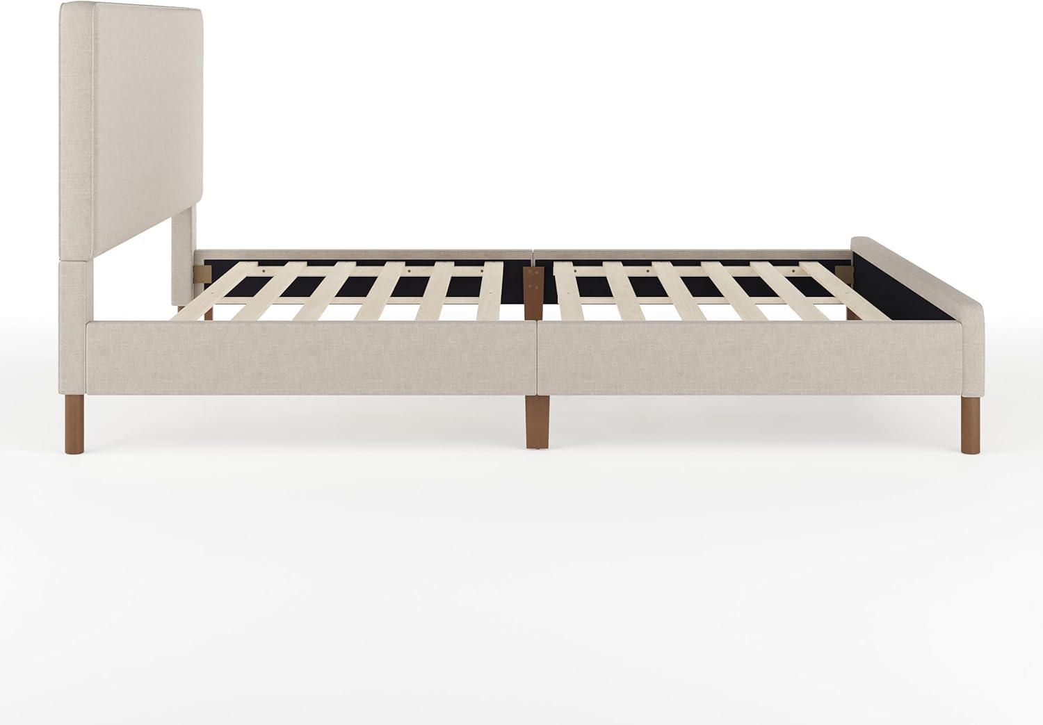 Martha Stewart Martha Stewart Britta Upholstered Platform Bed With Piped Detail Headboard