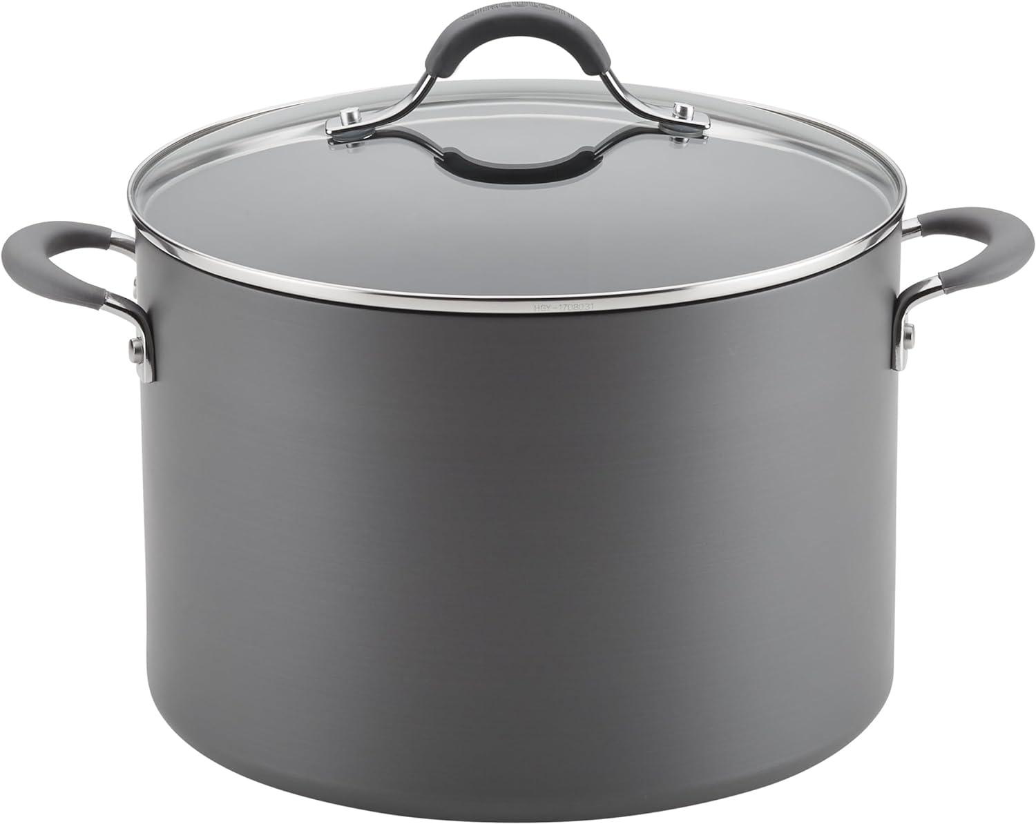 Circulon Radiance 10qt Hard Anodized Nonstick Wide Stockpot Gray