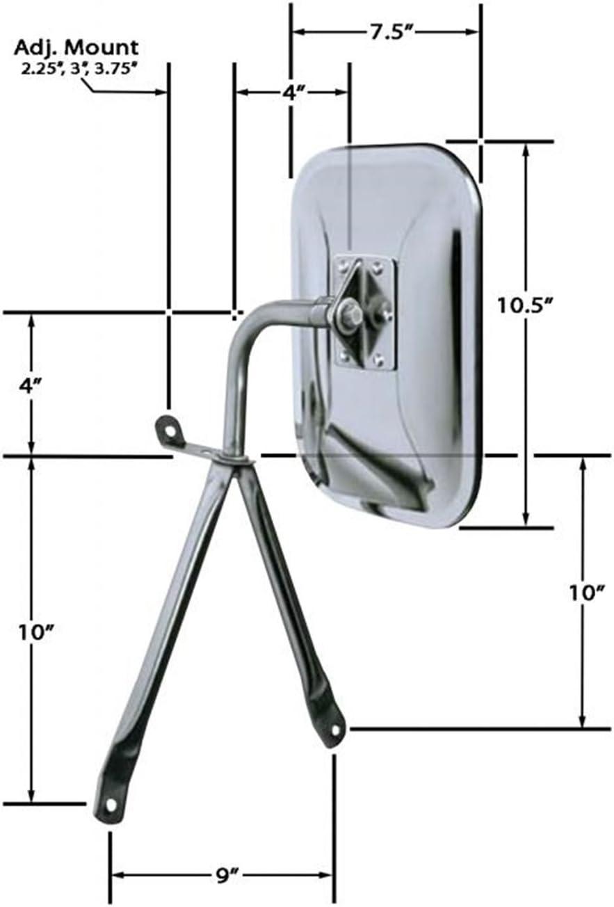 Chrome Swing-Away Universal Truck & Van Mirror