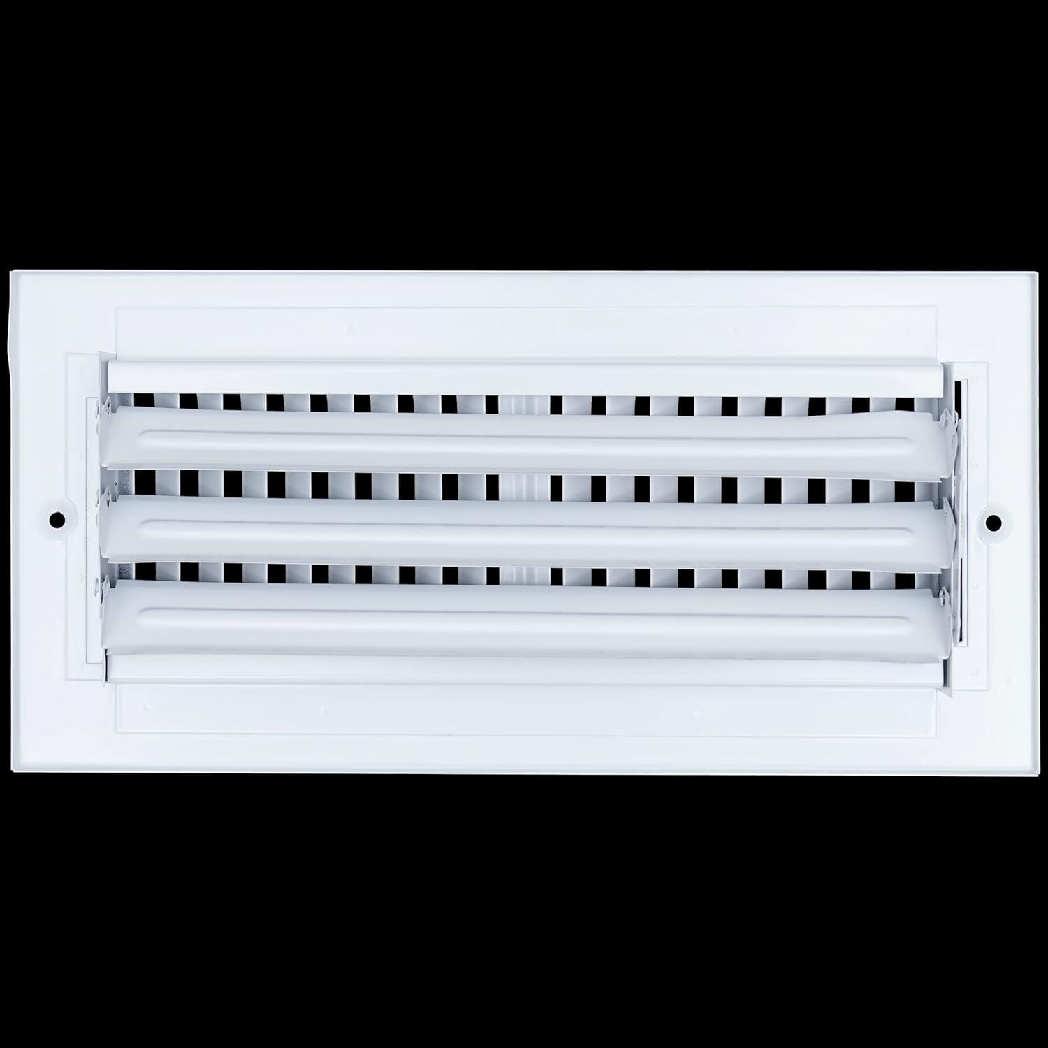 Fits 10x4 Duct Opening 2 WAY Steel Air Supply Diffuser by Handua | Register Vent Cover Grill for Sidewall and Ceiling | White | Outer Dimensions: 11.75" X 5.75"