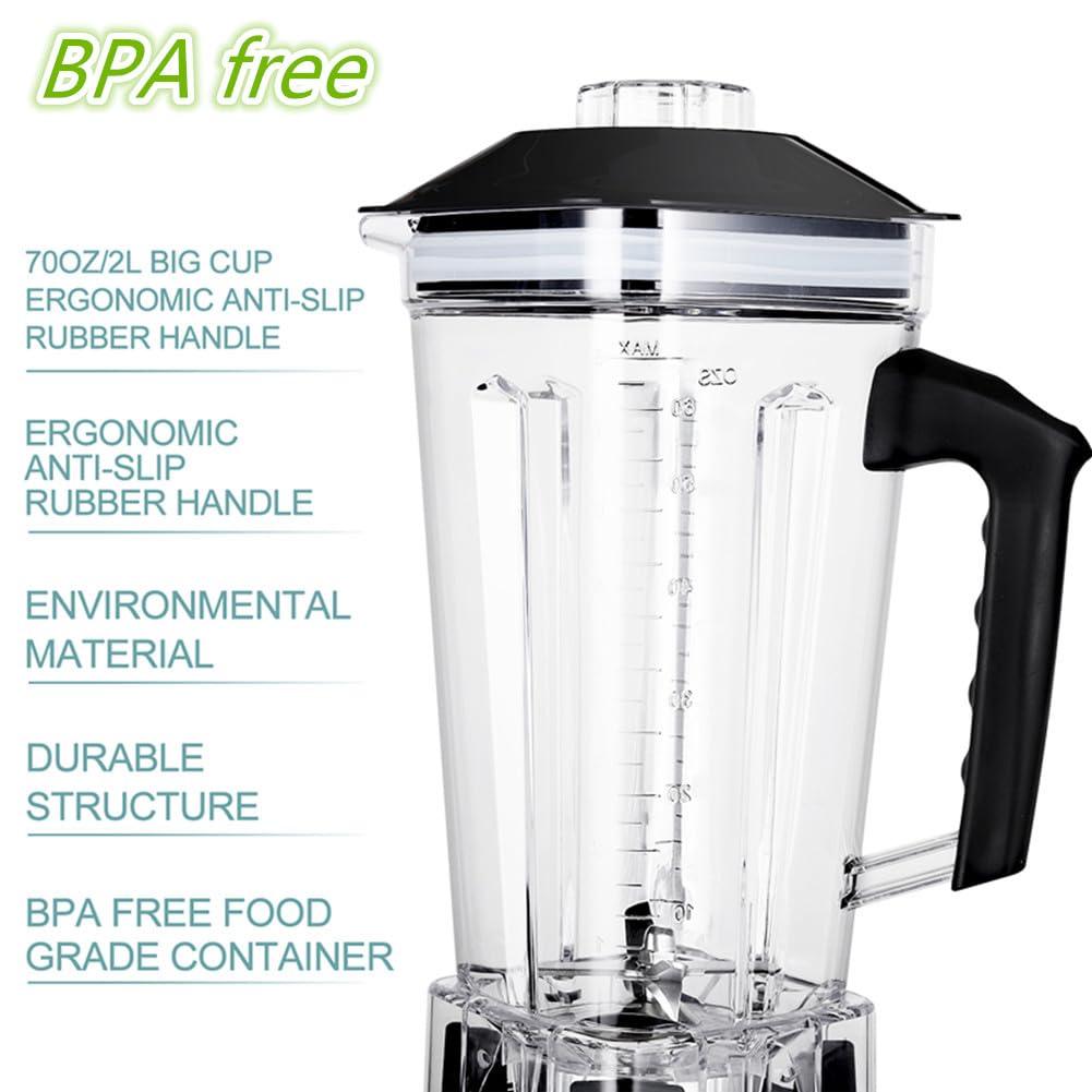 Blender Professional Countertop Blender, 2200W High Speed Commercial Blender for Shakes and Smoothies with 70Oz BPA Free Container, Smoothie Maker for Crushing Ice, Frozen Dessert, and Nuts etc.