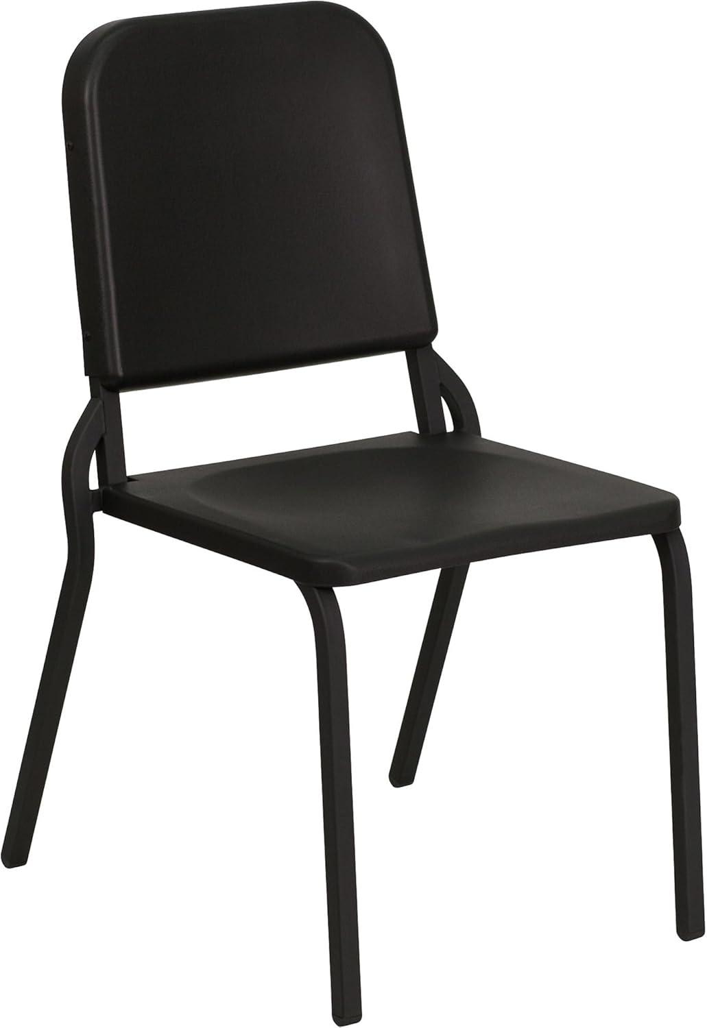 Black Stackable Plastic and Steel Music Chair