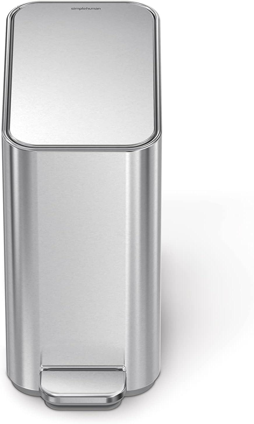 Simplehuman 5 Liter / 1.3 Gallon Slim Steel Step Trash Can