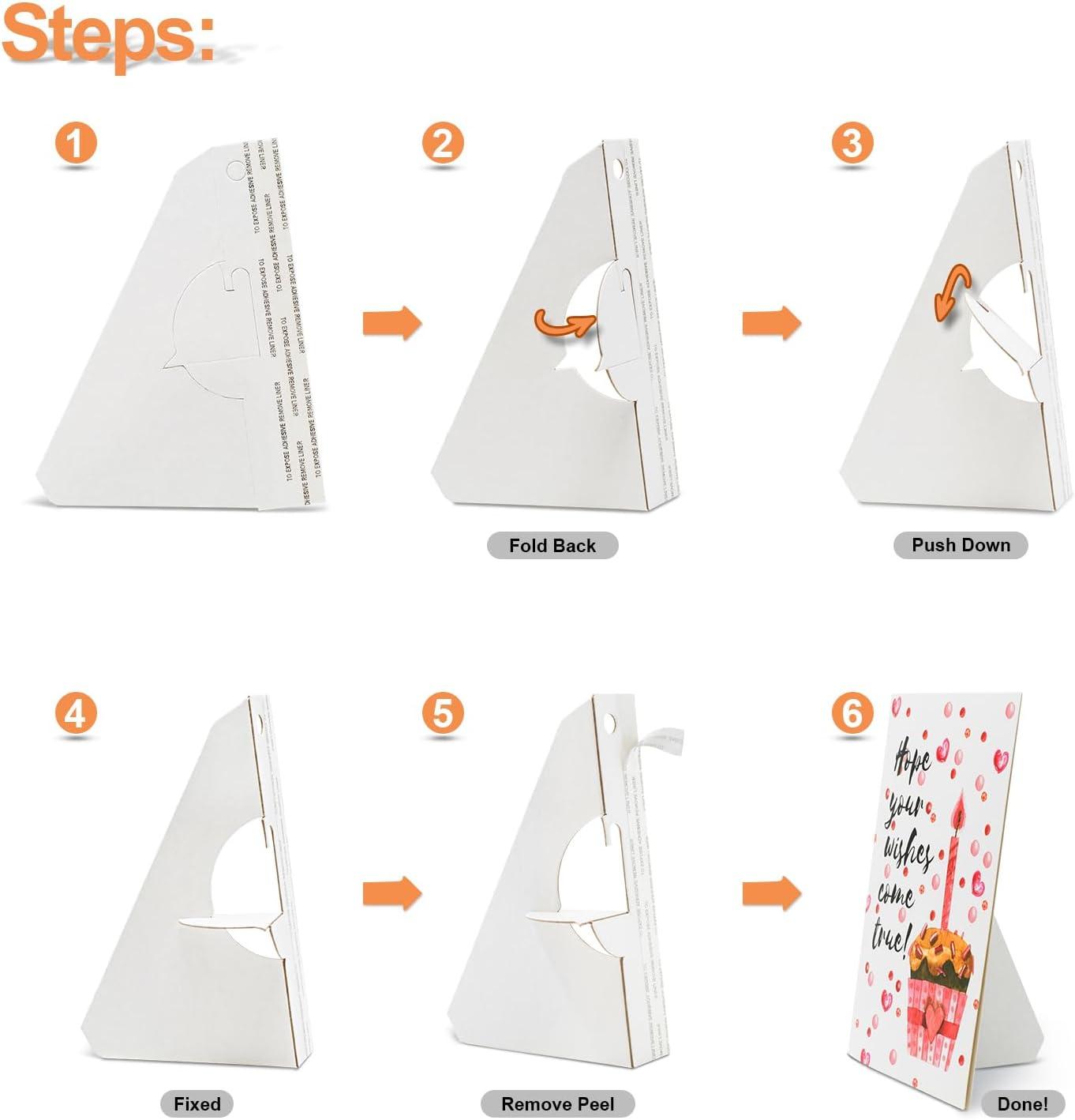 Lineco/University Products Self-Stick Easel-Backs, White, 25/Pkg., 5"