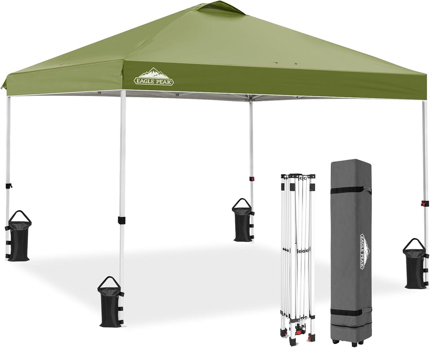 EAGLE PEAK Pop Up Canopies 10 Ft. W x 10 FT. D Metal Party Tent Canopy