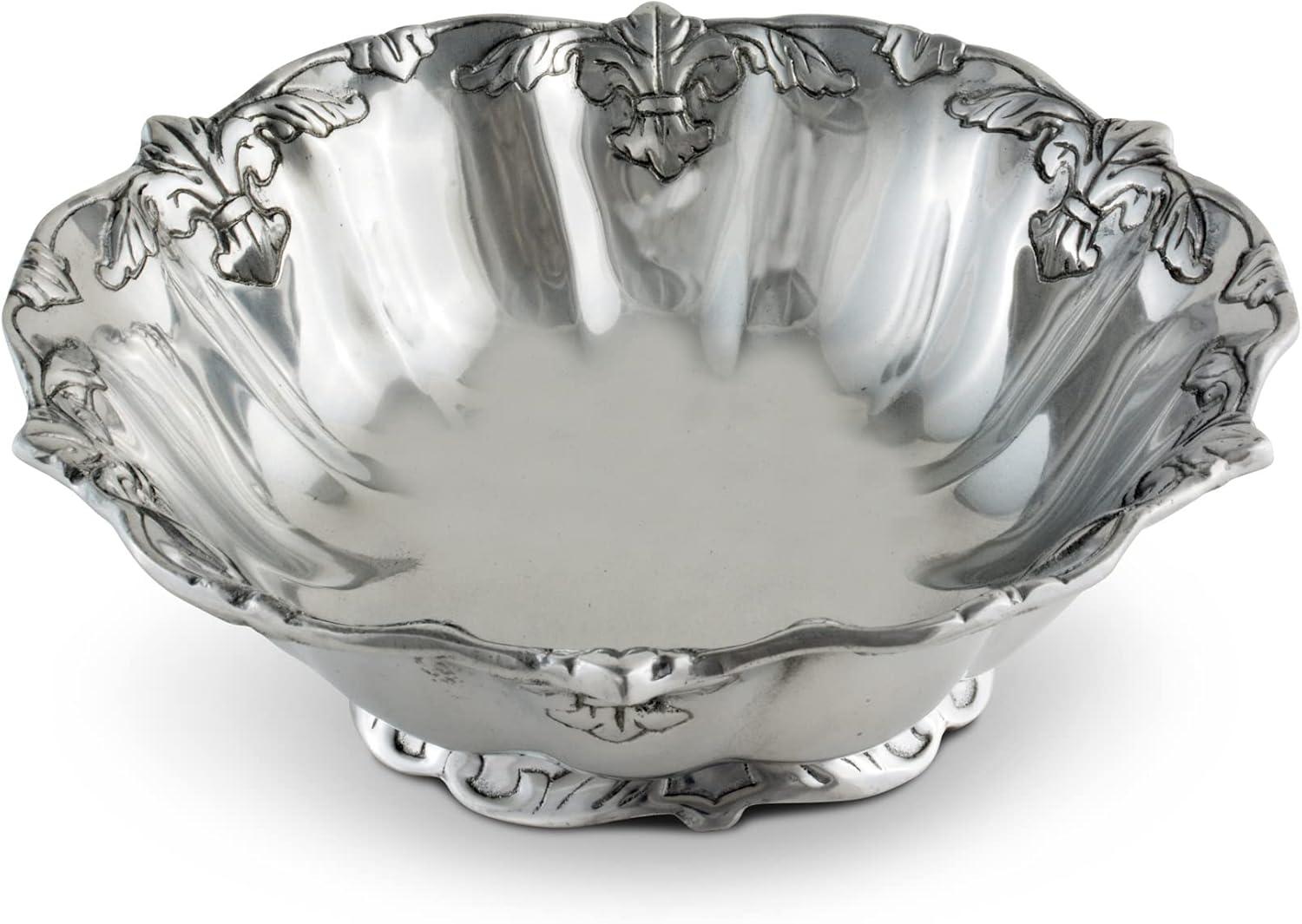 Arthur Court Designs Fleur De Lis Aluminum Salad Bowl