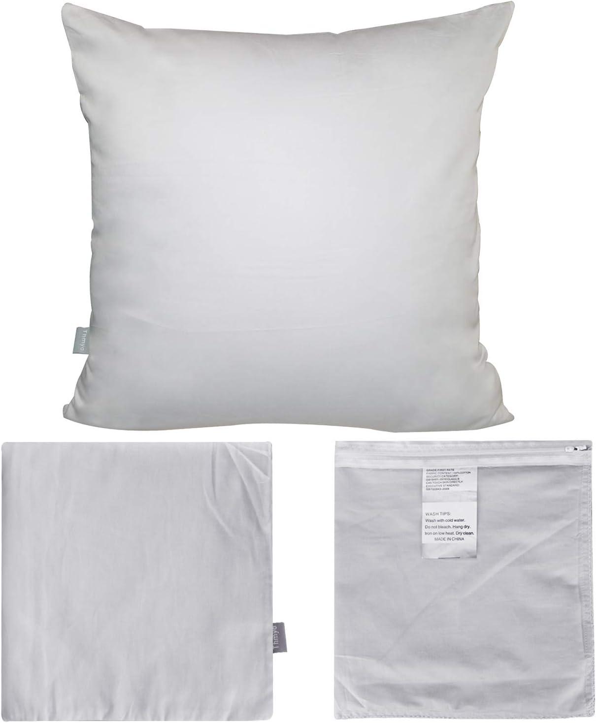 Thmyo 4-Pack 100% Cotton Comfortable Solid Decorative Throw Pillow Case, Square Cushion Cover Pillowcase Sublimation Blank Pillow Covers DIY Throw Pillowcase(18x18 inch/ 45x45cm,Light Silver Grey)