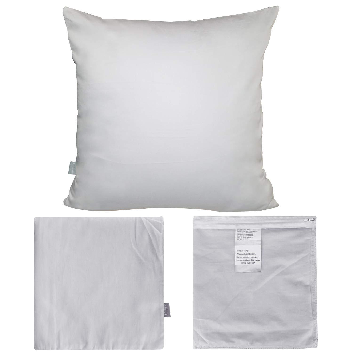 Thmyo 4-Pack 100% Cotton Comfortable Solid Decorative Throw Pillow Case, Square Cushion Cover Pillowcase Sublimation Blank Pillow Covers DIY Throw Pillowcase(18x18 inch/ 45x45cm,Light Silver Grey)